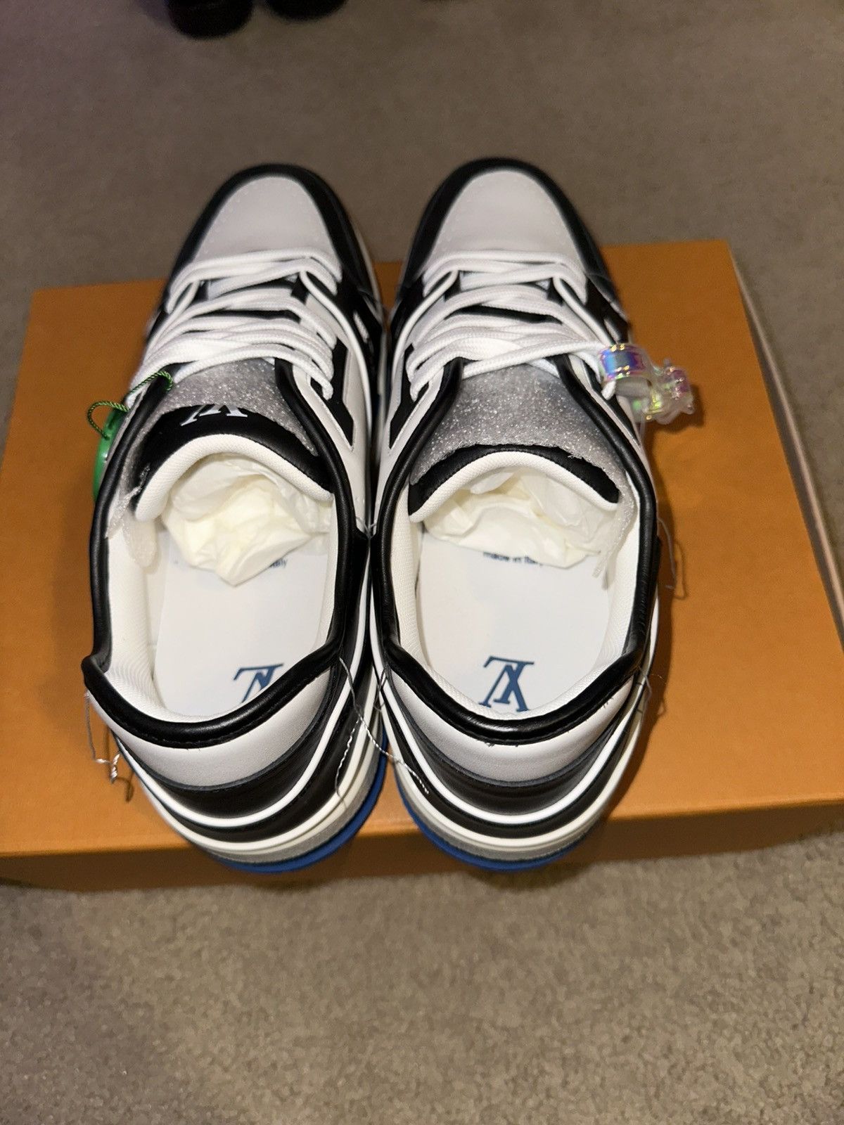 Louis Vuitton × Virgil Abloh Louis Vuitton Trainer Blue/White/Black SS 21 Size US 11 / EU 44 - 4 Thumbnail