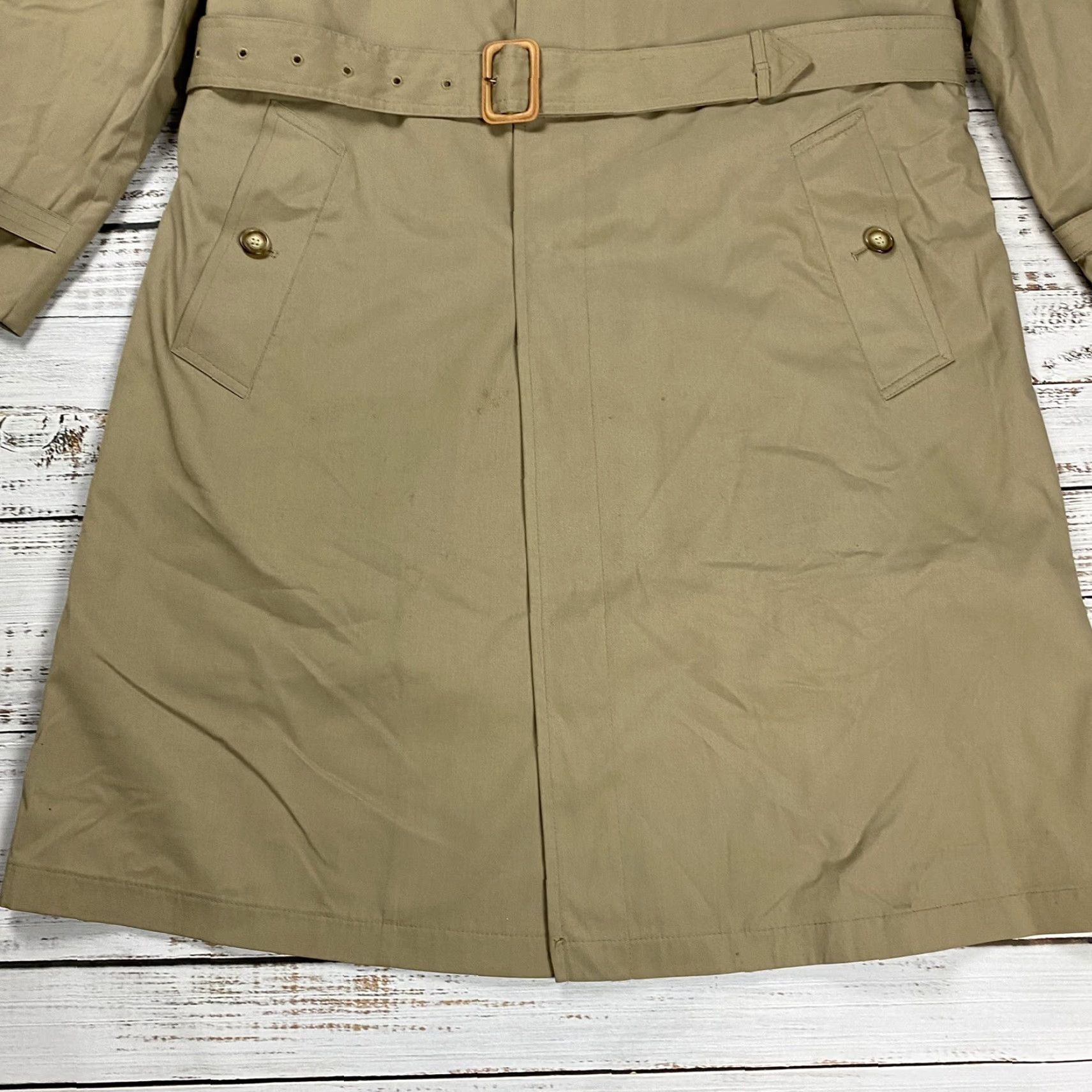 Brooks Brothers VINTAGE Brooks Brothers Trench Coat Wool Lining Removable Collar Beige 40R Mens Long Coat Size US XXS / EU 40 - 3 Thumbnail