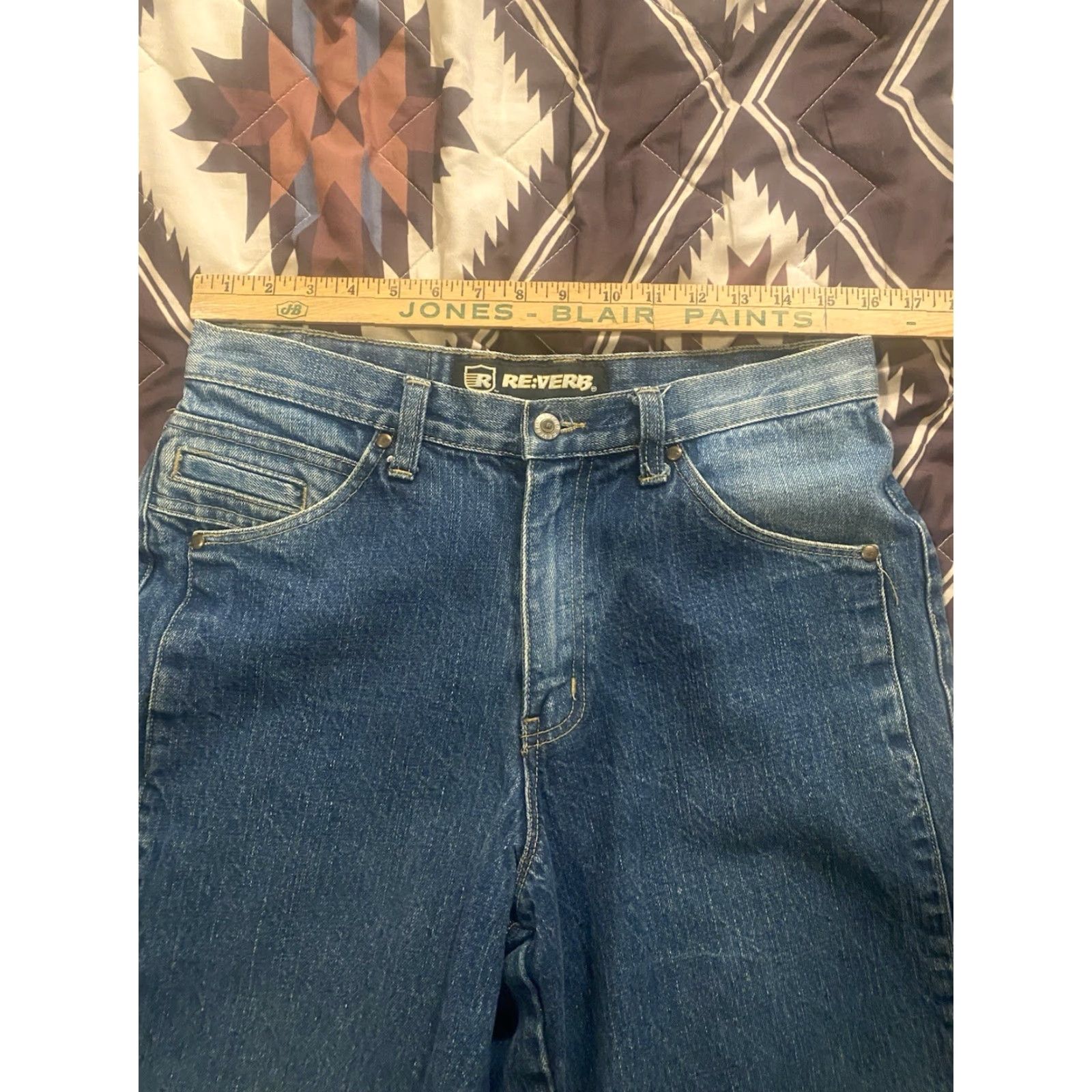 Vintage VINTAGE Re:Verb Bermuda Denim Shorts Jorts 90s Hip Hop Grunge Men’s Size 32 Blue Cotton Relaxed Baggy Inseam 13" Front Flat Front Pockets Zip Size US 32 / EU 48 - 7 Thumbnail