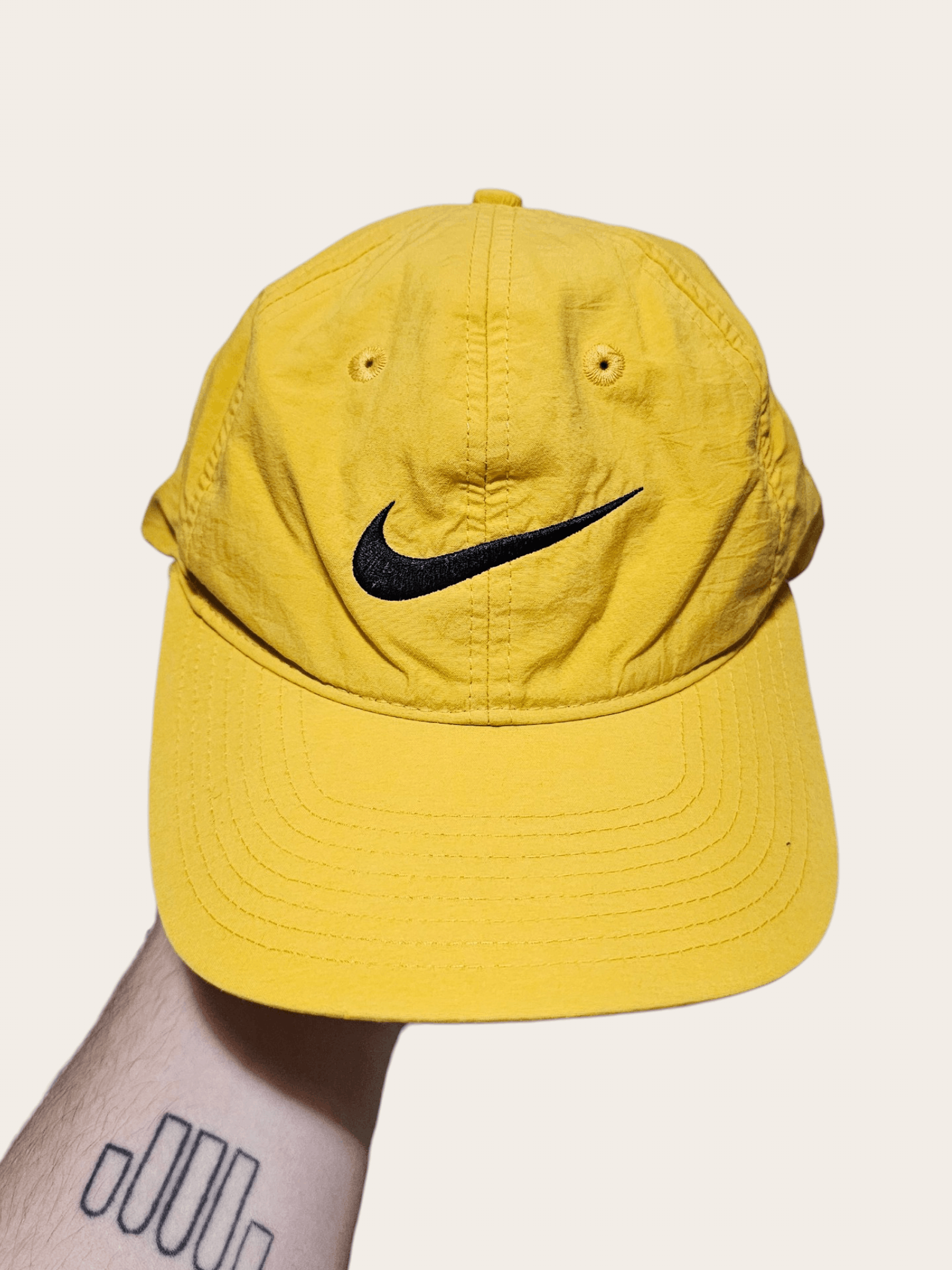 Nike Nike Logo Yellow 90's Nylon Hat Size ONE SIZE - 2 Thumbnail