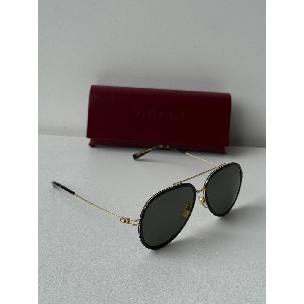 Gucci NEW Gucci GG1981S 001 Black Gold Aviator Sunglasses $545 Size ONE SIZE - 2 Thumbnail