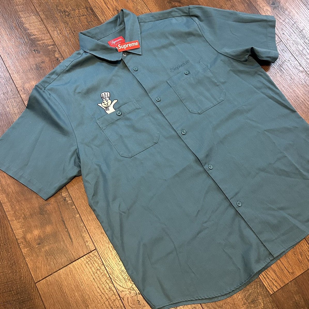 image of Supreme Doughboy Spring Summer Work Shirt in Work Green, Men's (Size XL)