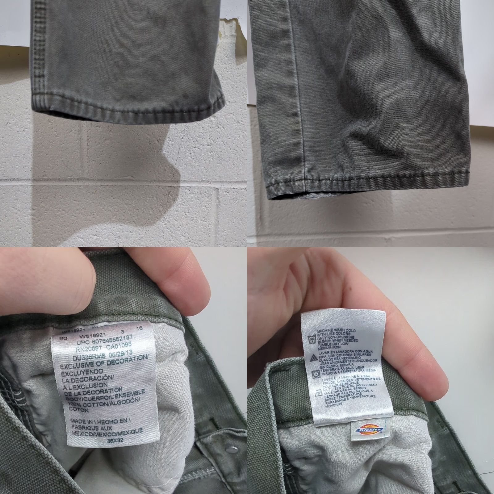 Dickies Dickies Denim Carpenter Straight Leg Jeans Men's 36x32 Green - Regular Fit, 5-Pocket, Belt Loops, High Rise, Cotton, Denim, Work Jeans Size US 36 / EU 52 - 8 Thumbnail