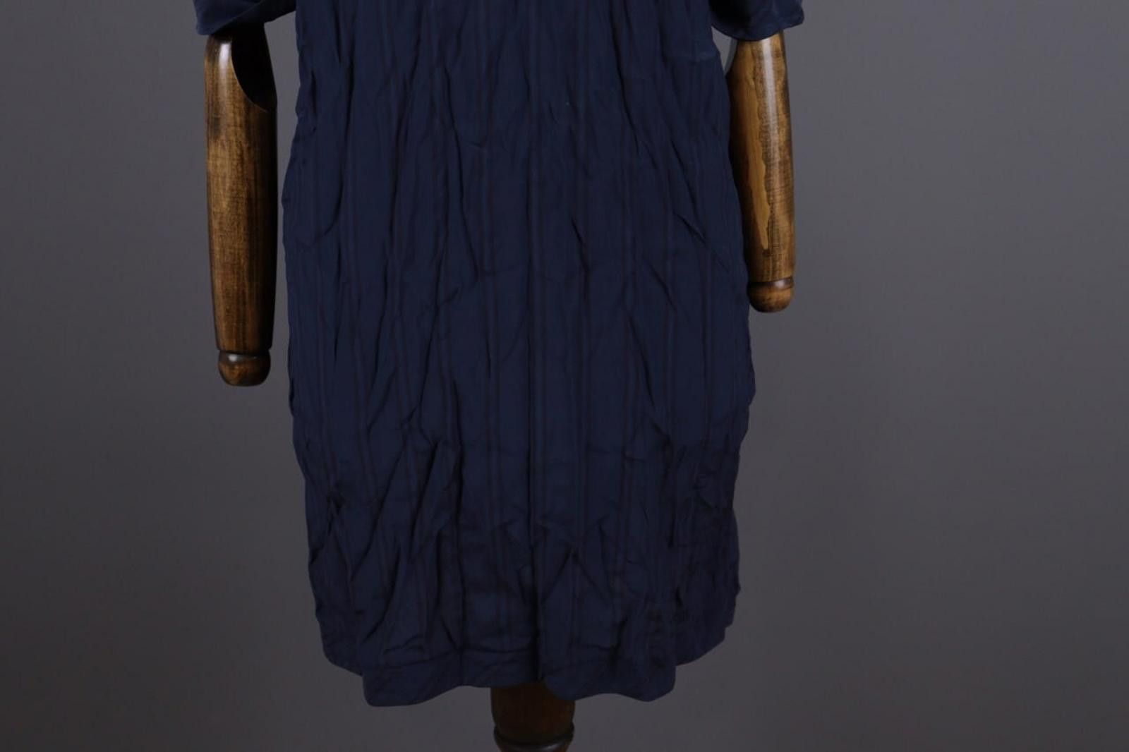Designer Manila Grace Blue 3/4 Sleeve V-Neck Midi Dress 44 / M Size M / US 6-8 / IT 42-44 - 2 Thumbnail