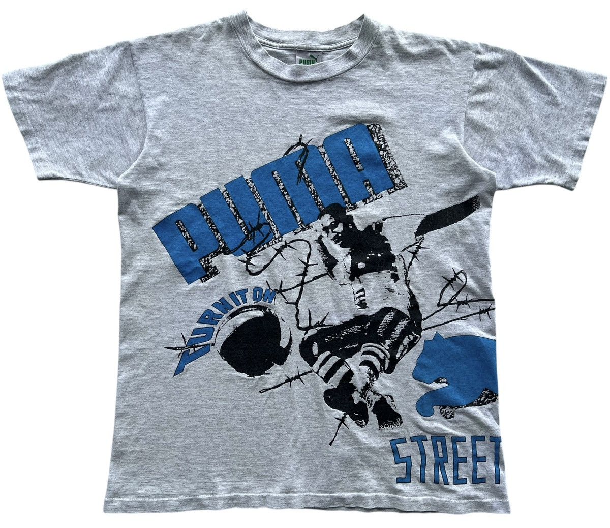 Puma 🔥Vintage 1980’s Puma Turnit On Street Soccer T-Shirt Size US M / EU 48-50 / 2 - 2 Thumbnail