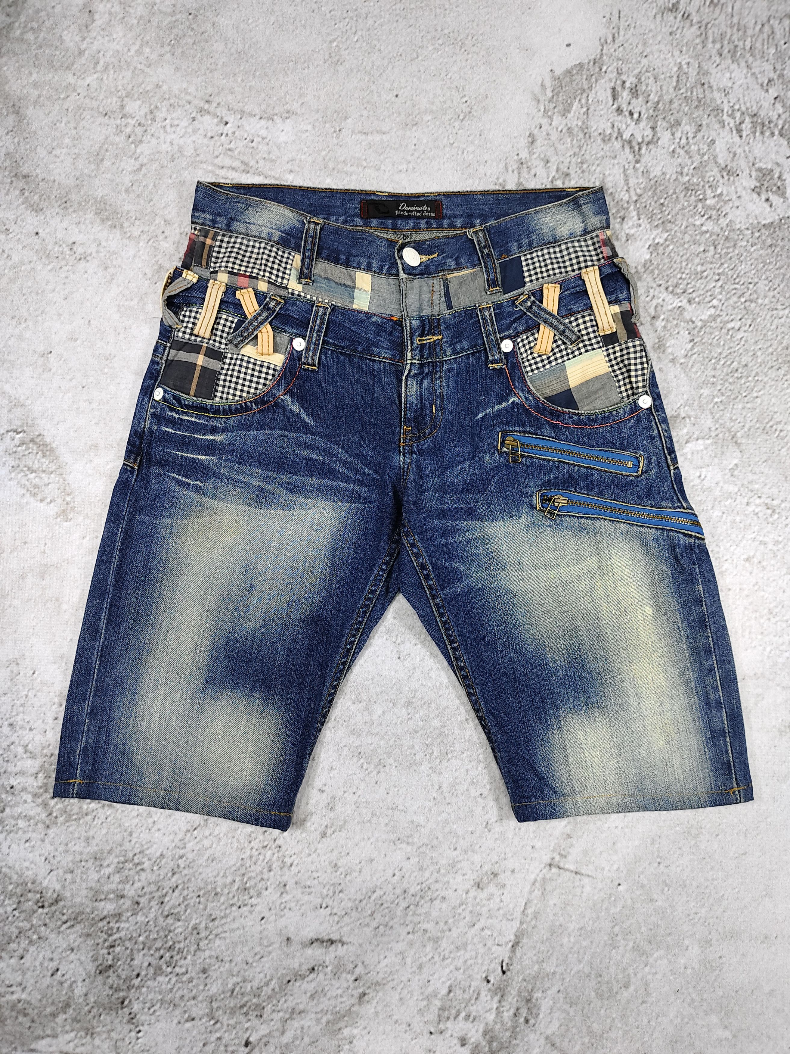 Japanese Brand 00s Dominate🇯🇵 Double Waist Patchwork Handcrafted Denim Size US 31 - 1 Thumbnail