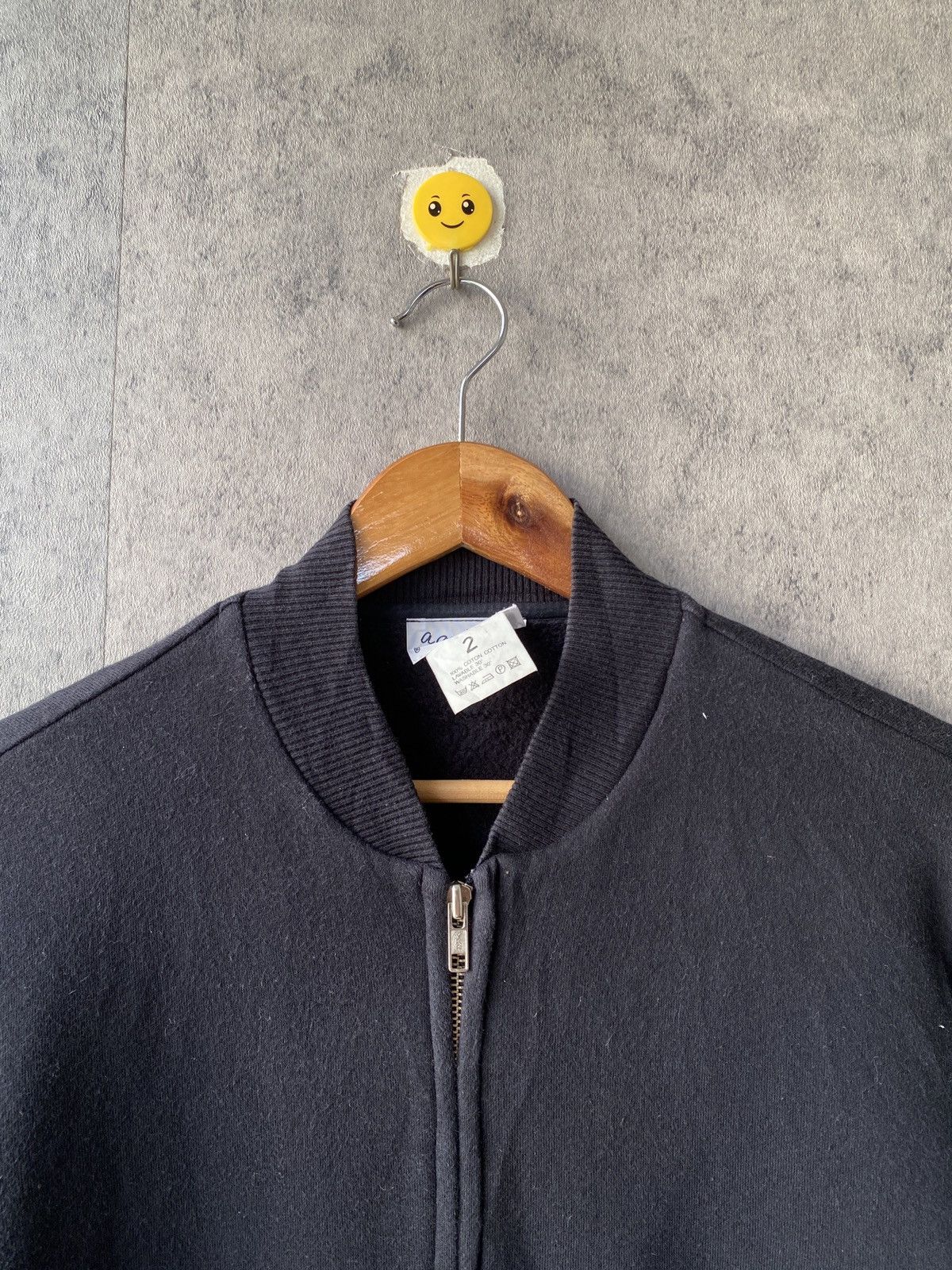 agnes b. Agnes B Faded Black Bomber Sweat Jacket Size US M / EU 48-50 / 2 - 4 Thumbnail