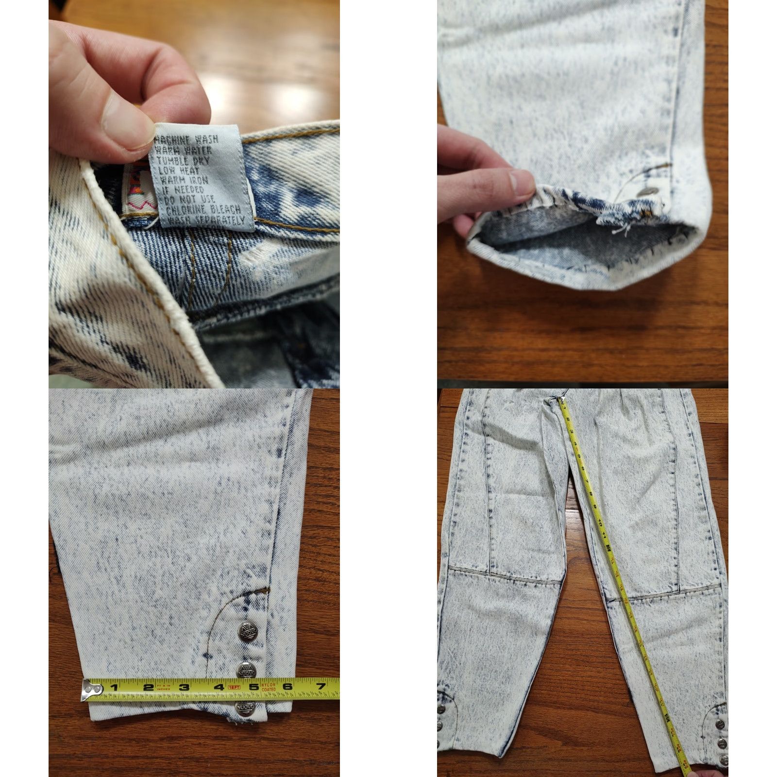 Denime VINTAGE NUOVO Jeans Denim Light Blue 80s Retro 90s Womens 1 24 in Tapered Pleated 27 in Inseam Slim Fit 100% Cotton Snap Button Closure Size 42" / US 20 - 8 Thumbnail