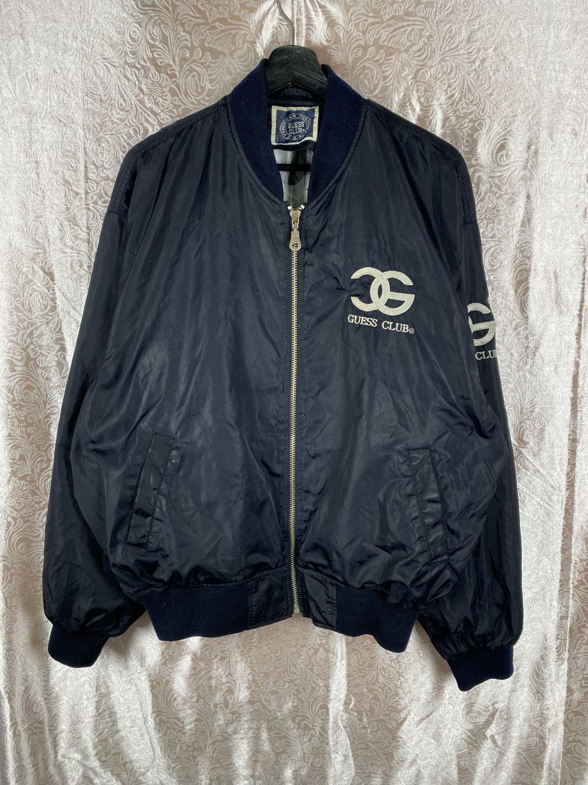Guess Vintage GUESS Guess Club Bomber Jacket Big Logo Spellout USA Size US L / EU 52-54 / 3 - 3 Thumbnail