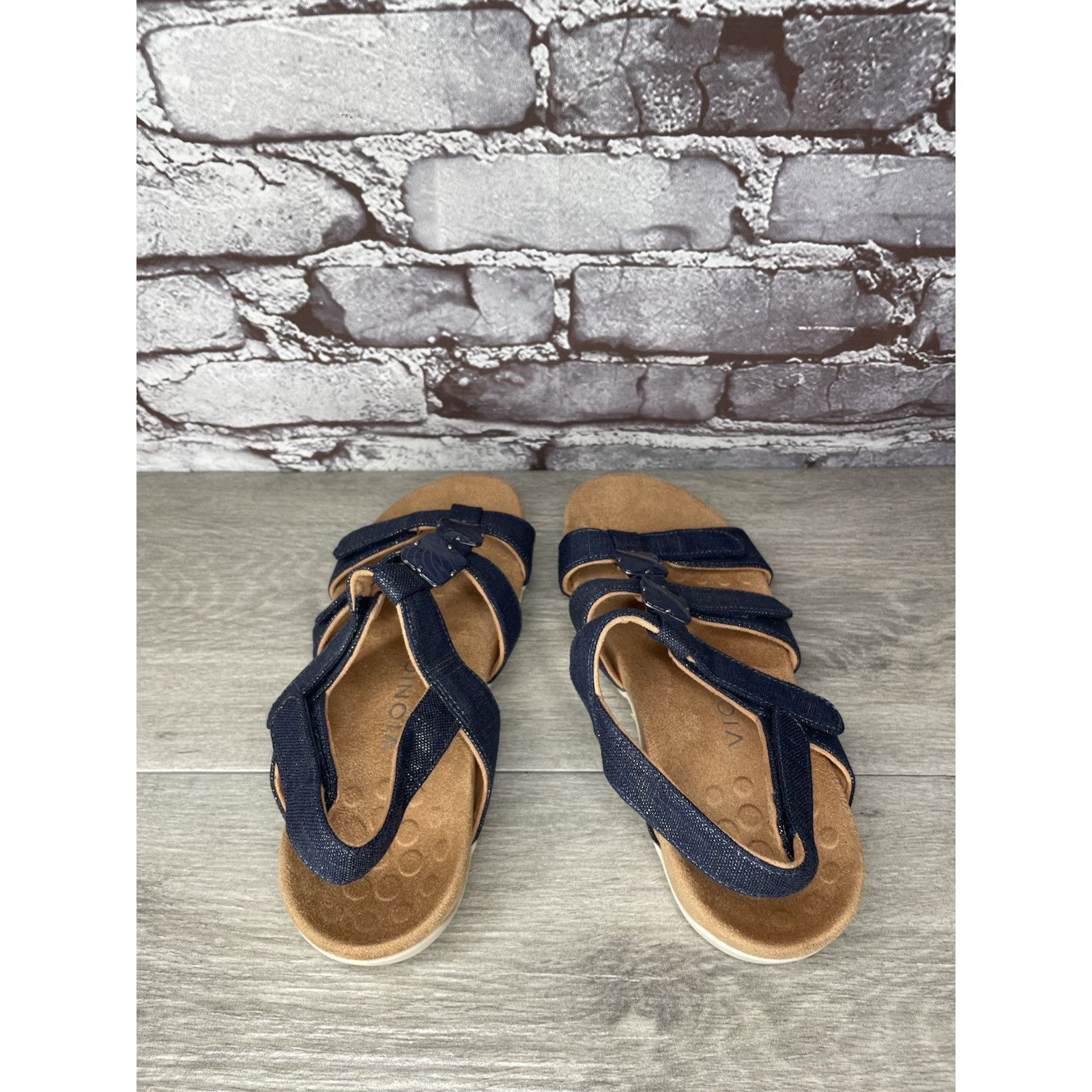 Etonic Vionic Amber Navy Blue Synthetic Adjustable Strappy Sandals Size US 7 / IT 37 - 5 Thumbnail