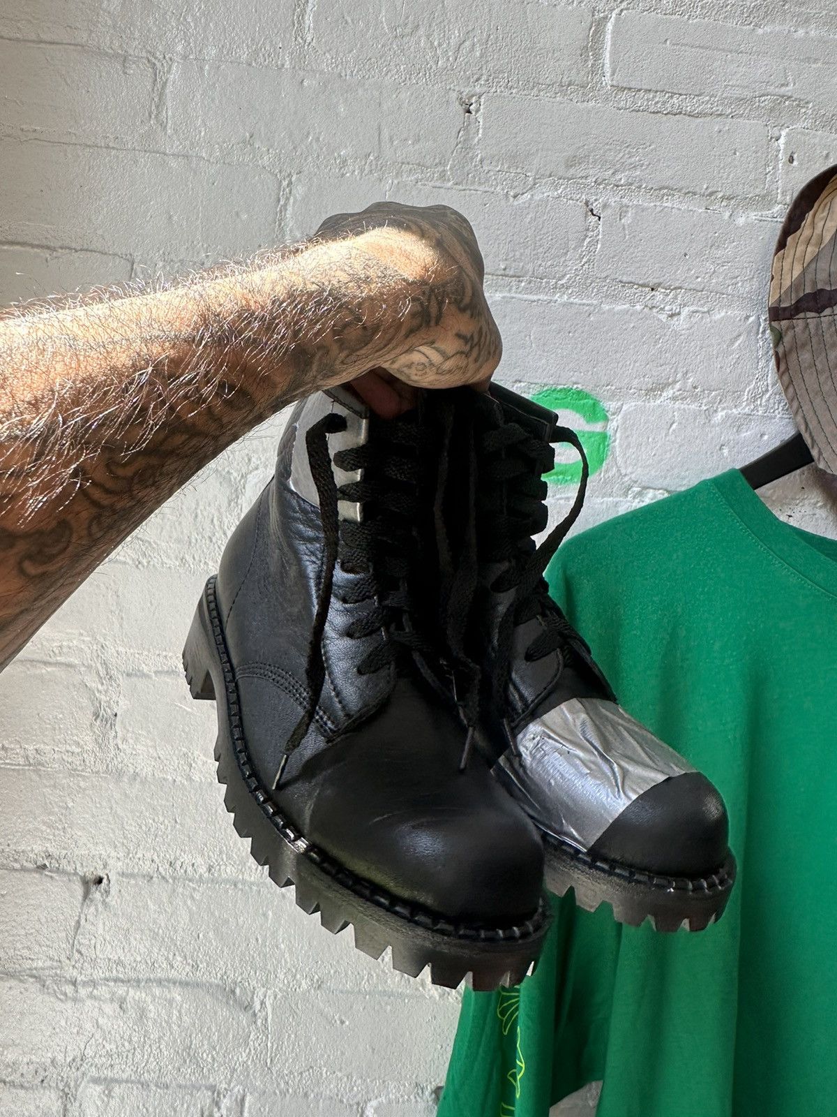 Enfants Riches Deprimes ERD 1/1 LEATHER “ TAPE “ BOOTS CRAZY! Size US 5 / EU 37 - 3 Thumbnail