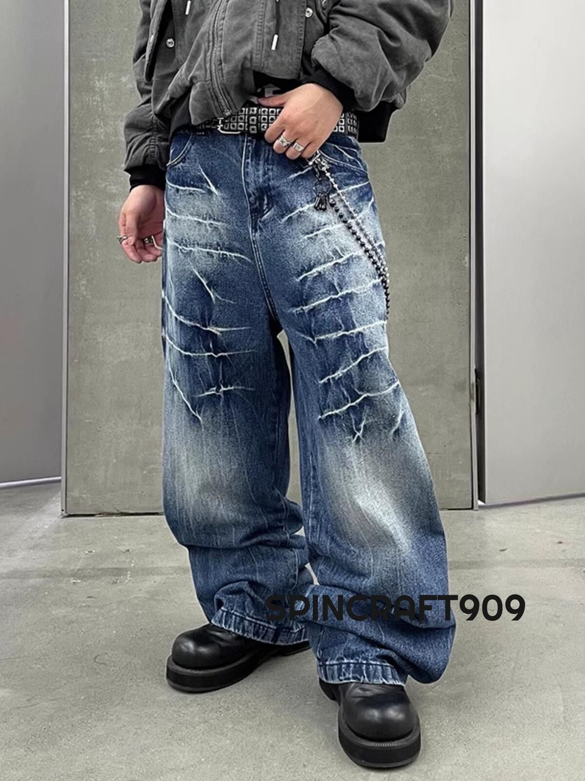 Jean Baggy Baggy Wide Leg Flare Denim Jeans Size US 30 / EU 46 - 4 Thumbnail