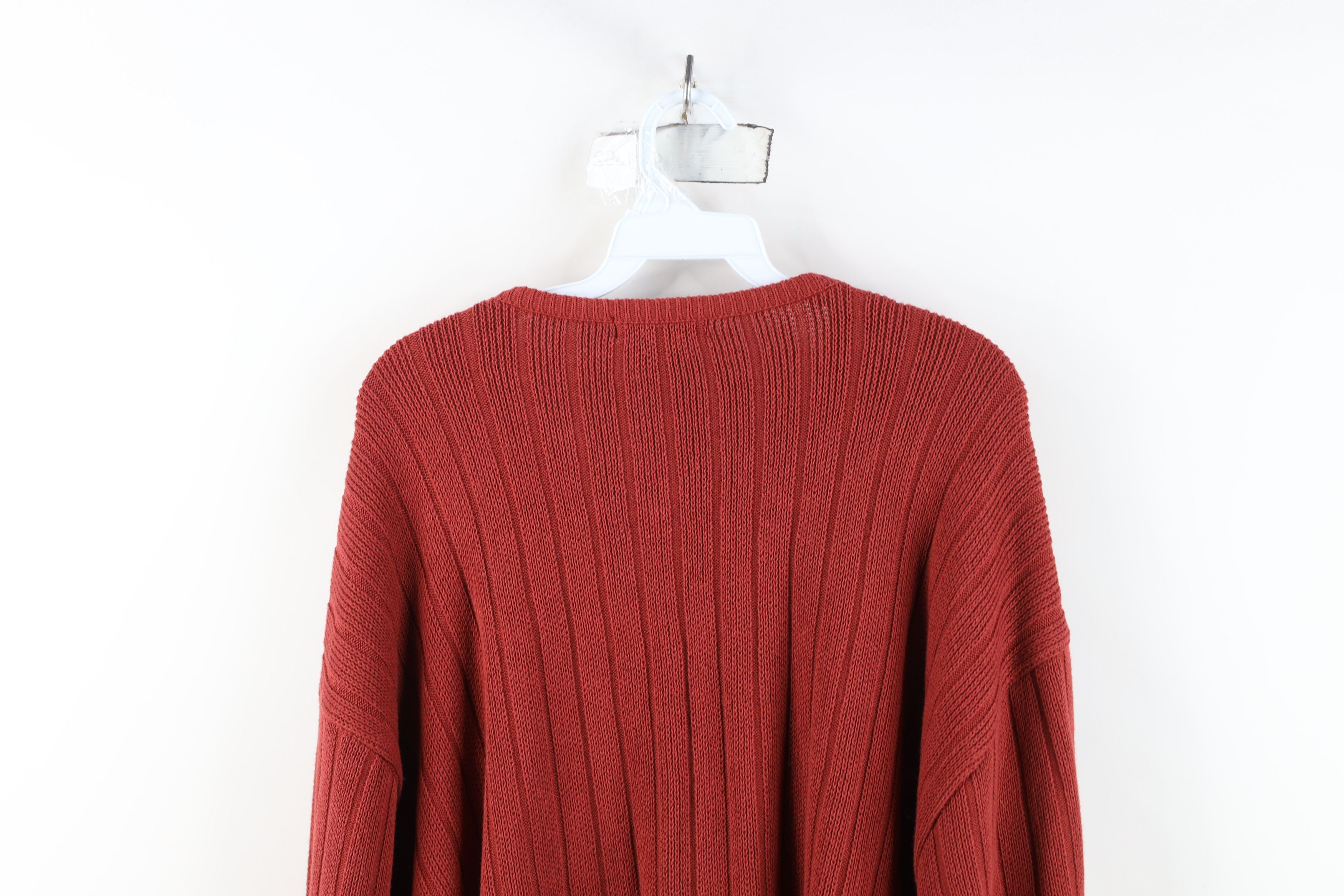 Vintage Vintage 90s Streetwear Blank Cotton Ribbed Knit Sweater USA Size US L / EU 52-54 / 3 - 8 Thumbnail