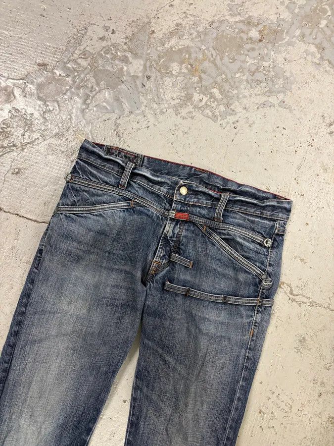 Marithe + Francois Girbaud 1990s Marithé + François Girbaud Navy Denim Cargo Jeans Size US 31 - 5 Thumbnail