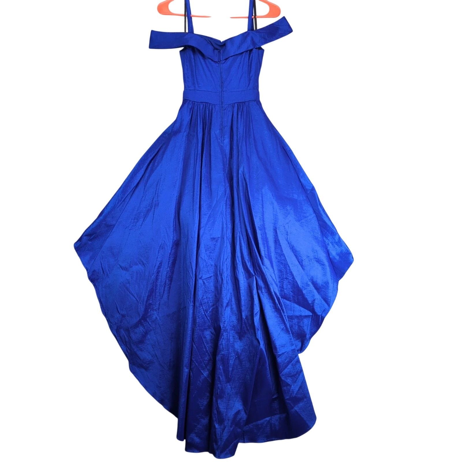 Other B Darlin Satin Dress Junior's 1/2 Off-Shoulder High-Low Hem Size S / US 4 / IT 40 - 2 Thumbnail