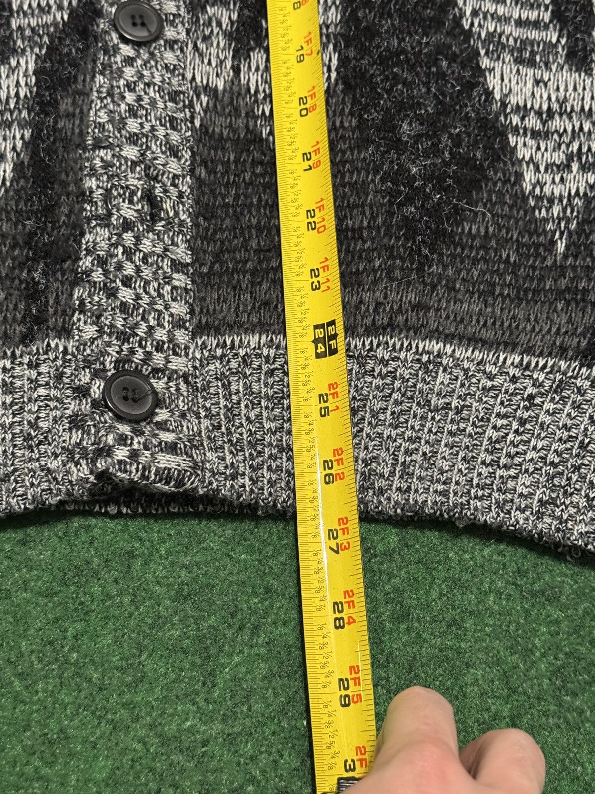Robert Bruce Vintage 80s 90s Geometric Large Black Cardigan Sweater Size US L / EU 52-54 / 3 - 5 Thumbnail