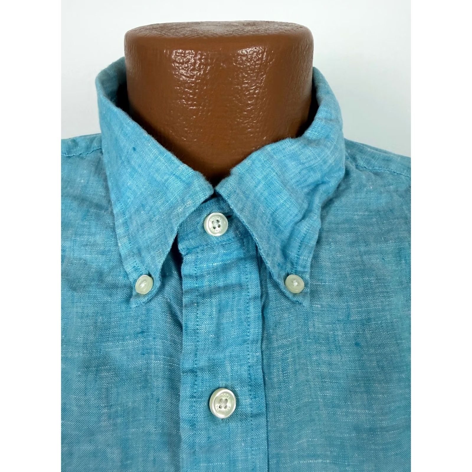 Brooks Brothers Brooks Brothers Shirt XL Slim Fit Irish Linen Button Down Travel Outdoors Blue Men Size US XL / EU 56 / 4 - 3 Thumbnail