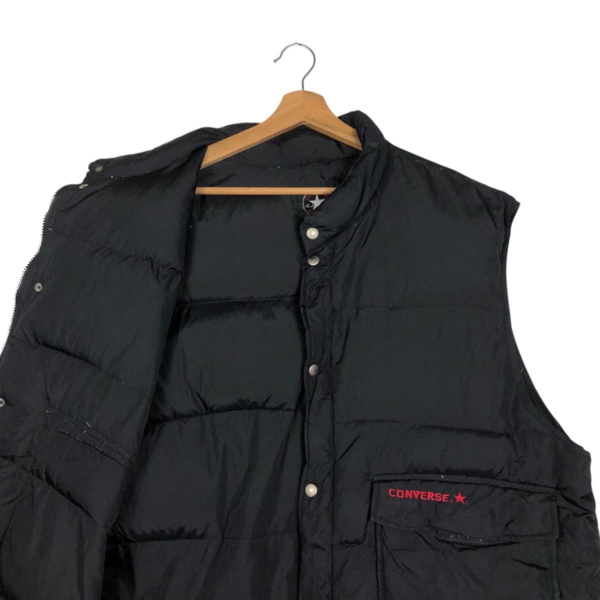 Japanese Brand 📌Vintage Biker Puffer Vest Jacket Converse Big Logo Size US XXL / EU 58 / 5 - 13 Thumbnail