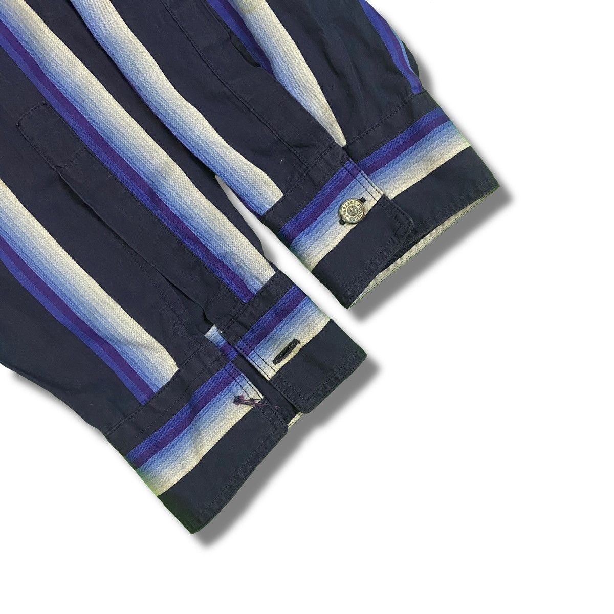 Vintage Versace Jeans Couture Vertical Stripe Button Up Shirt Size US L / EU 52-54 / 3 - 7 Thumbnail