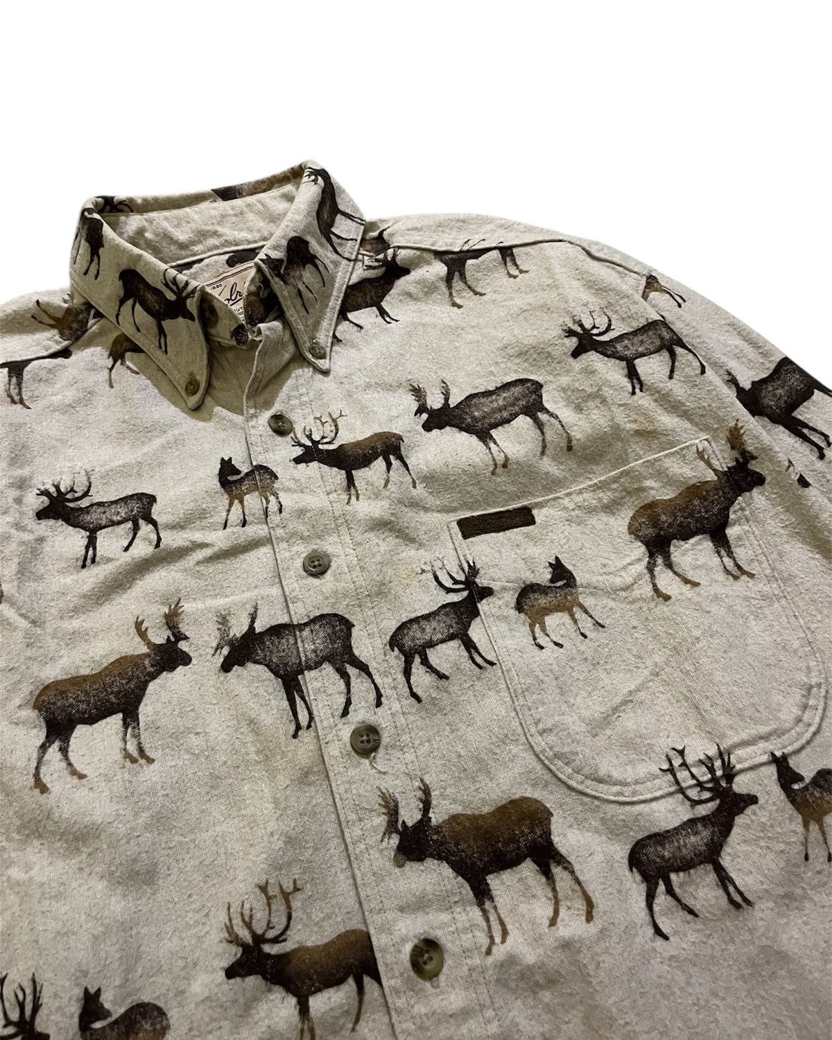 Vintage 1990s Woolrich All Over Print Hunting Flannel Size US L / EU 52-54 / 3 - 6 Thumbnail