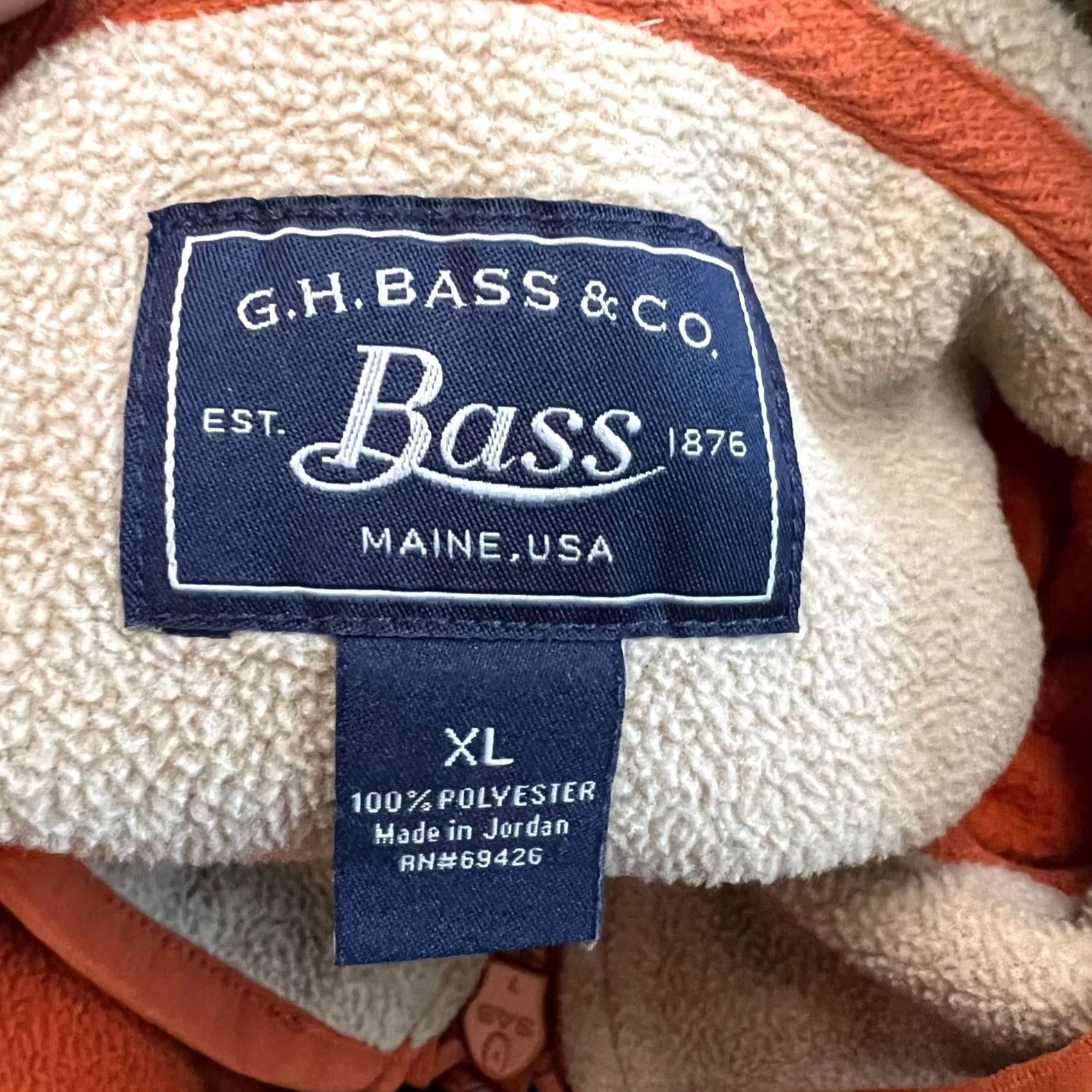 Vintage VINTAGE G.H. Bass & Co. Jacket Mens XL Orange 1/4 Zip Fleece Long Sleeve Solid Log Size US XL / EU 56 / 4 - 4 Thumbnail