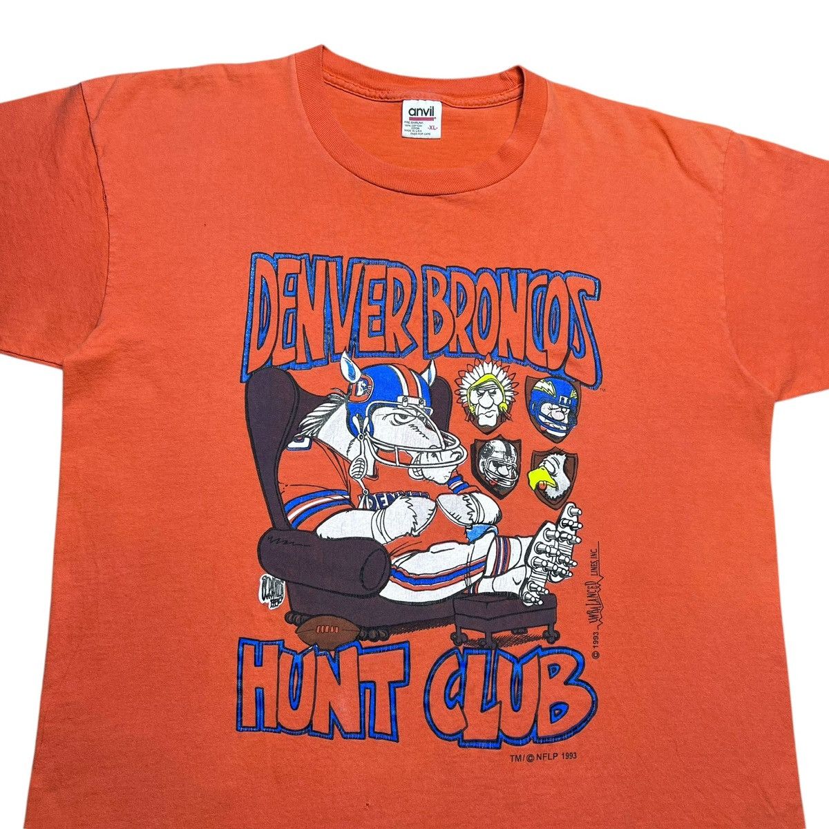 NFL Vintage 1993 NFL Denver Broncos Hunt Club Graphic T-Shirt Size US XL / EU 56 / 4 - 4 Thumbnail