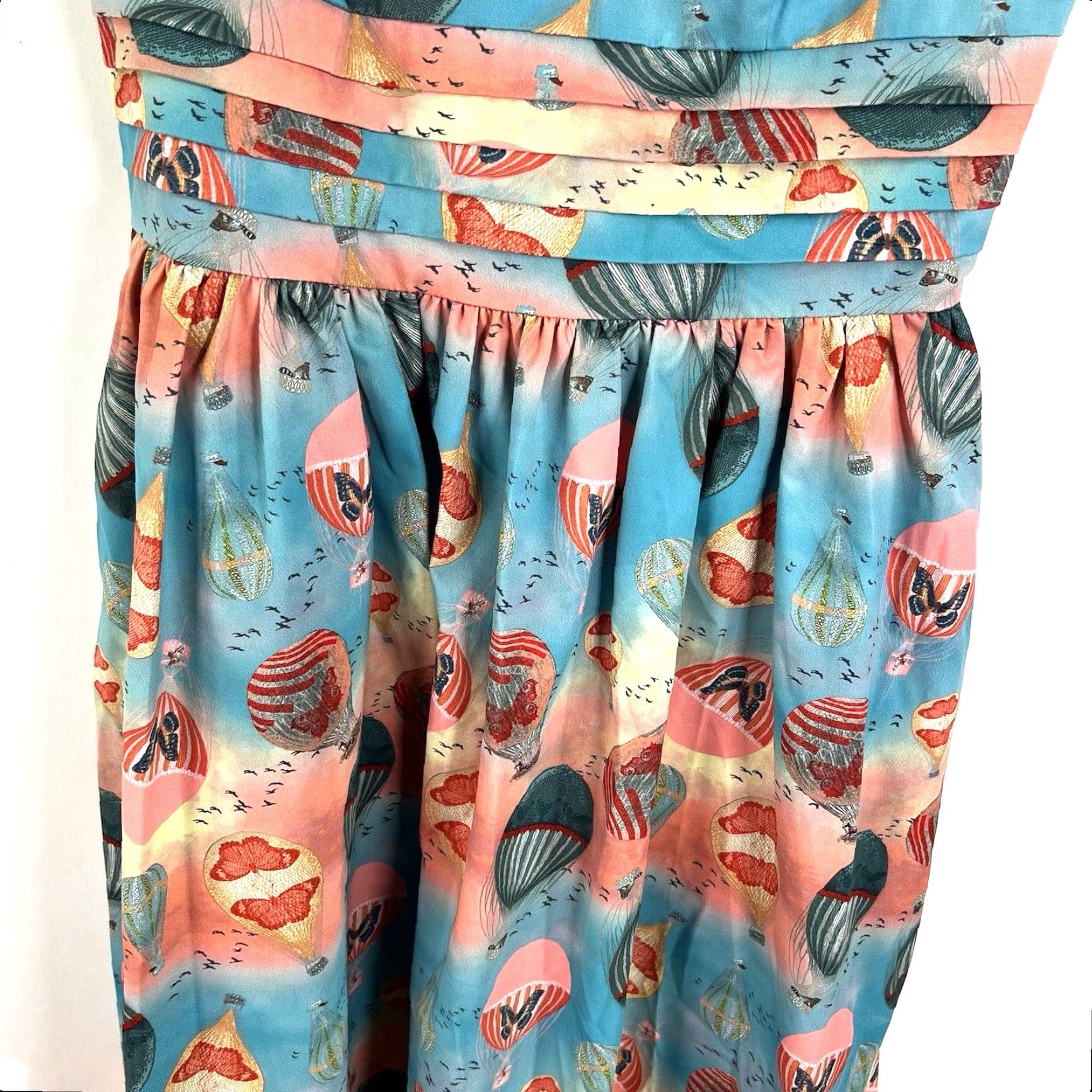Vintage Voodoo Vixen Hot Air Balloon Butterfly Dress L POCKETS Swing 50s Retro Style Size L / US 10 / IT 46 - 3 Thumbnail