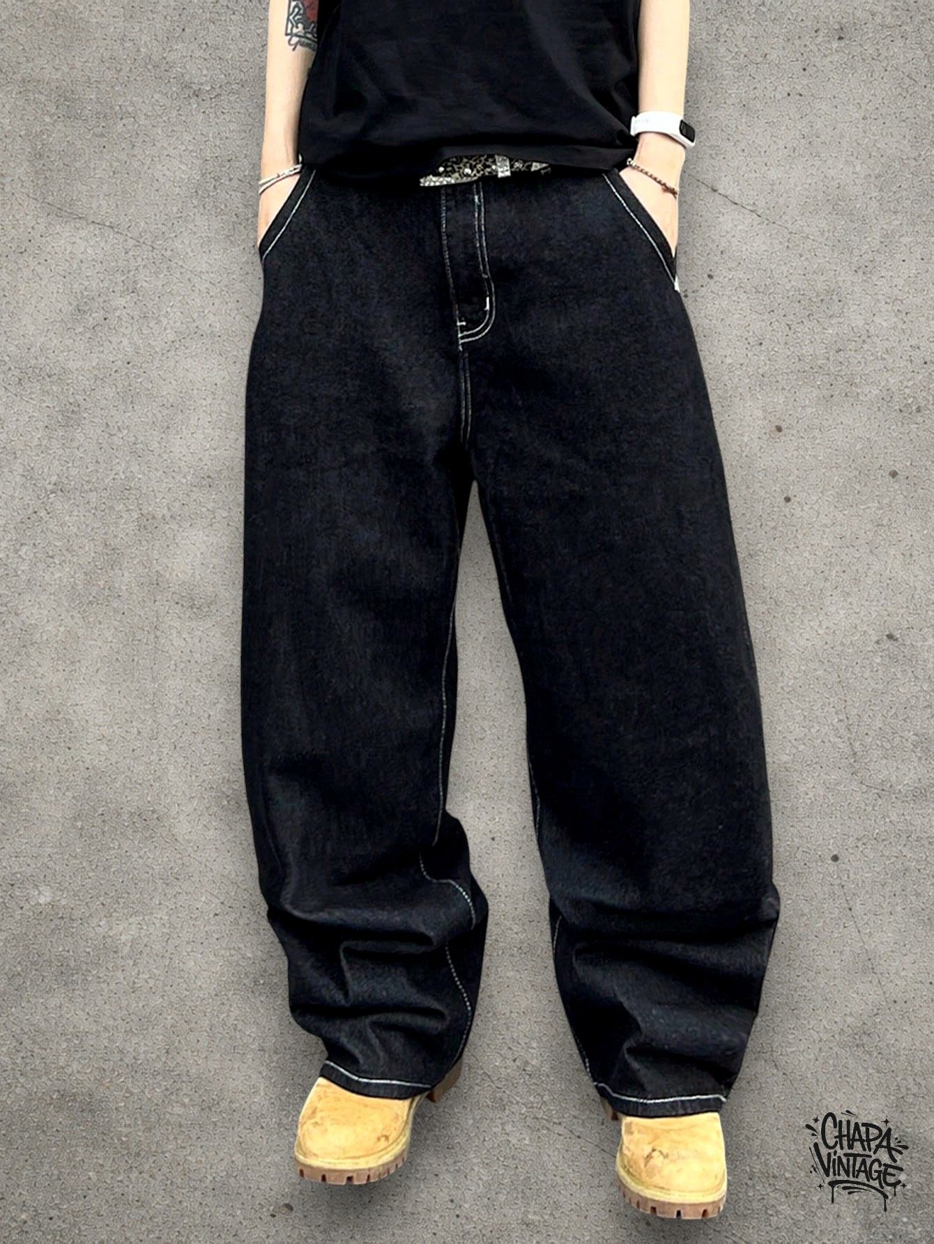 Japanese Brand Baggy dark jeans Size US 32 / EU 48 - 4 Thumbnail