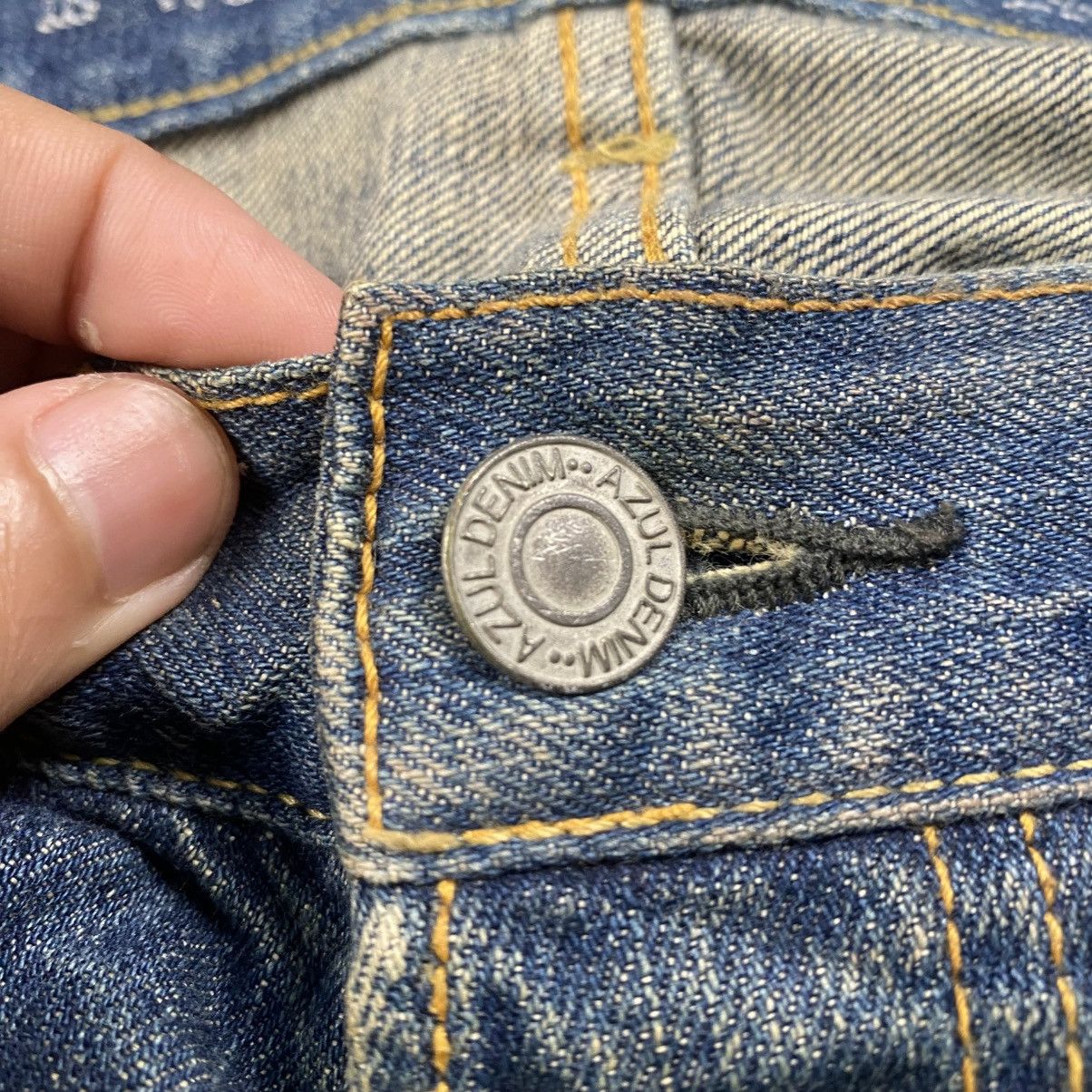 Japanese Brand Rare Azul Japan Poem Wording Pocket Mudwash Denim Size US 33 - 6 Thumbnail