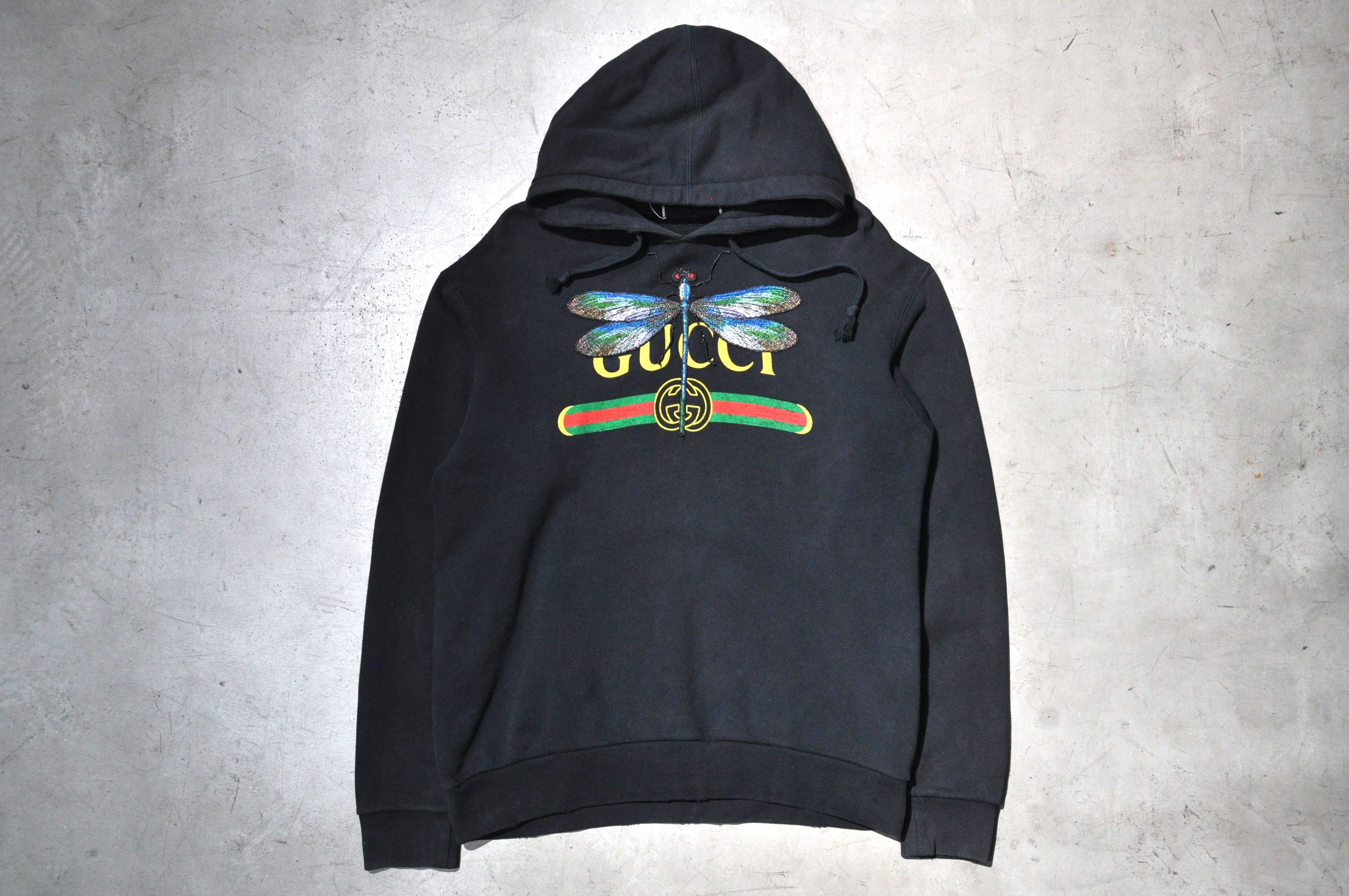 Gucci Gucci Dragonfly Patch Logo Pullover Hoodie Grailed