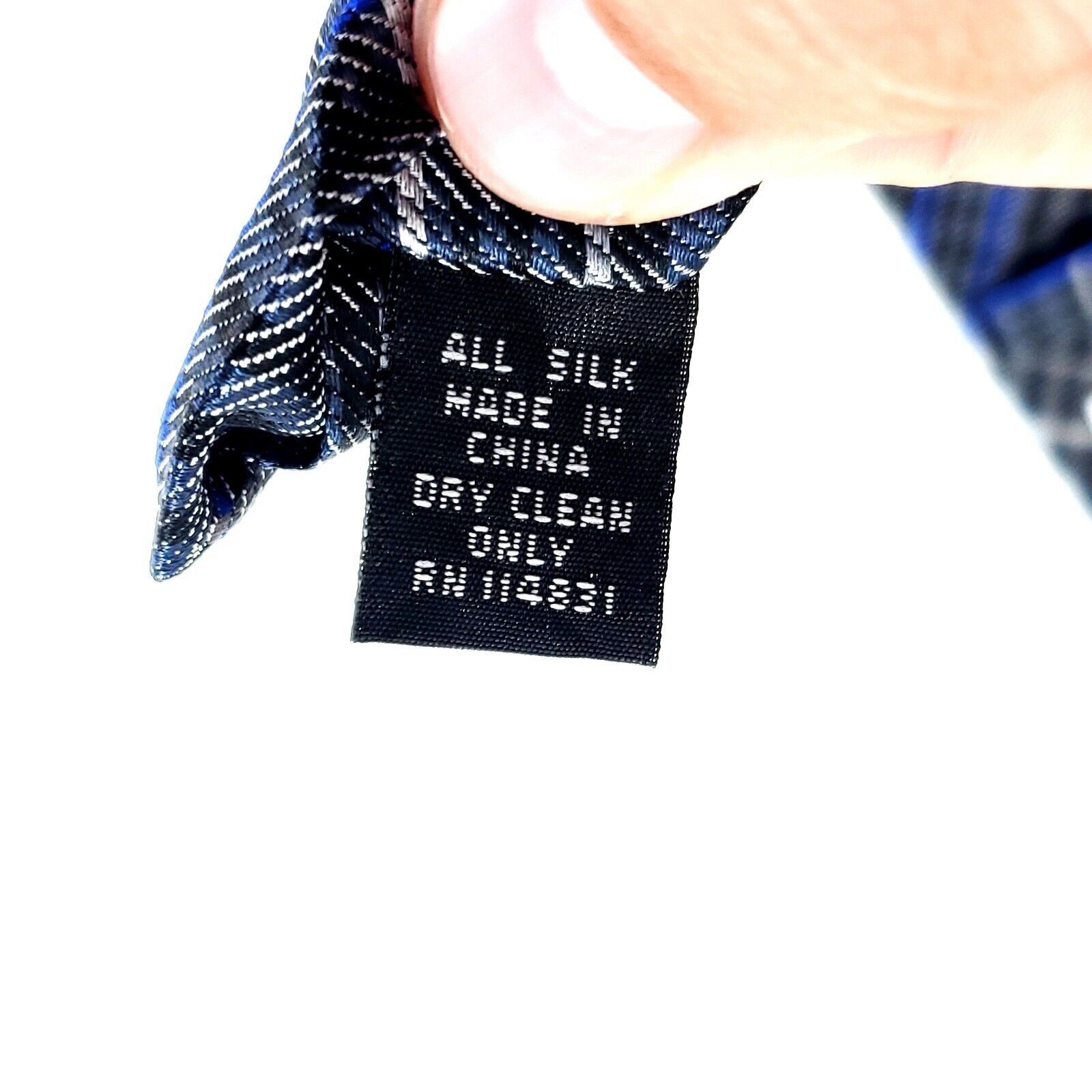 Pronto Uomo Pronto Uomo Gray Blue Plaid Woven Silk Tie Size ONE SIZE - 4 Thumbnail