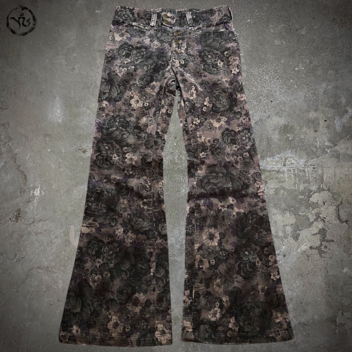 Tornado Mart Tornado Mart Floral Tapestry Flared Pants Size US 30 / EU 46 - 1 Thumbnail