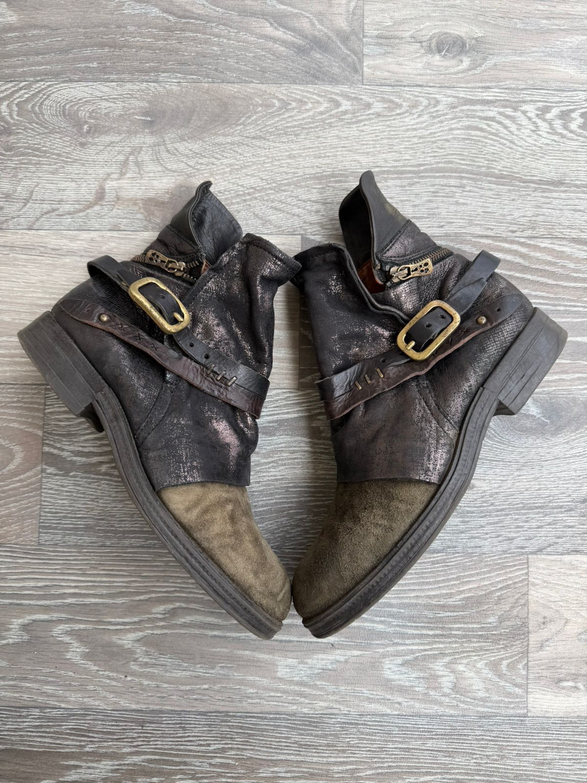 A.S.98 A.S.98 Airstep Boho Distressed Biker Green Boots Sz 40 Size US 10 / IT 40 - 1 Thumbnail