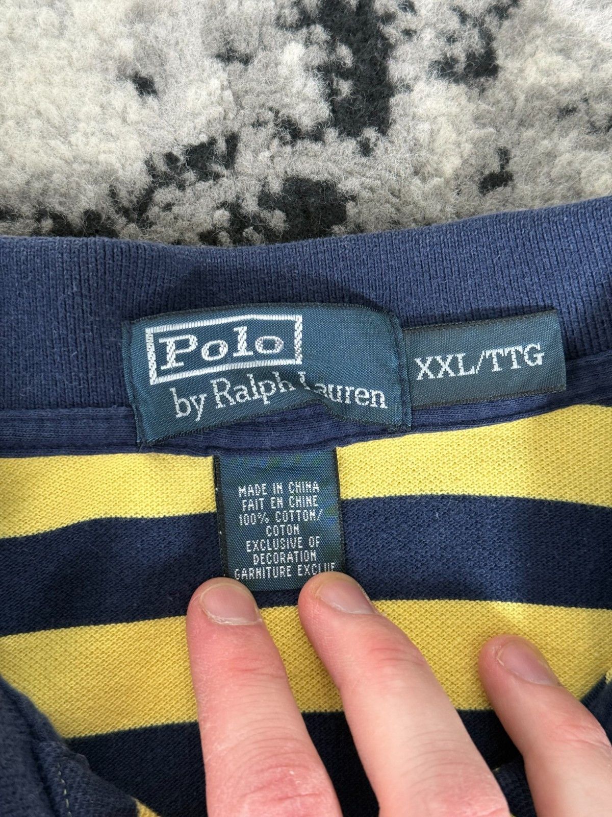 Polo Ralph Lauren Vintage Polo Ralph Lauren Yellow Blue Stripped Polo Shirt Size US XXL / EU 58 / 5 - 4 Thumbnail