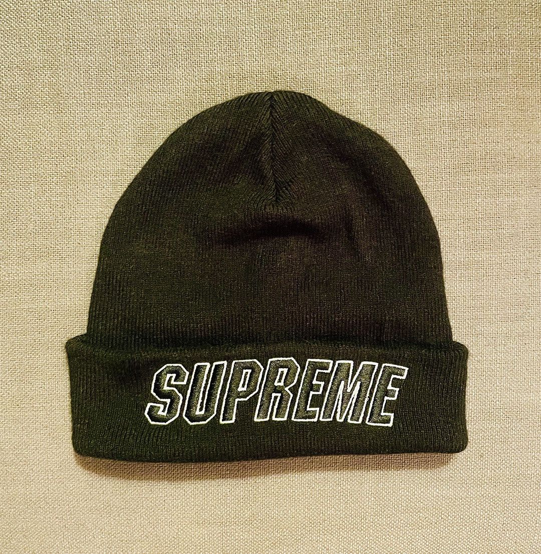 Supreme Slant Logo beanie knit cap hat Grailed