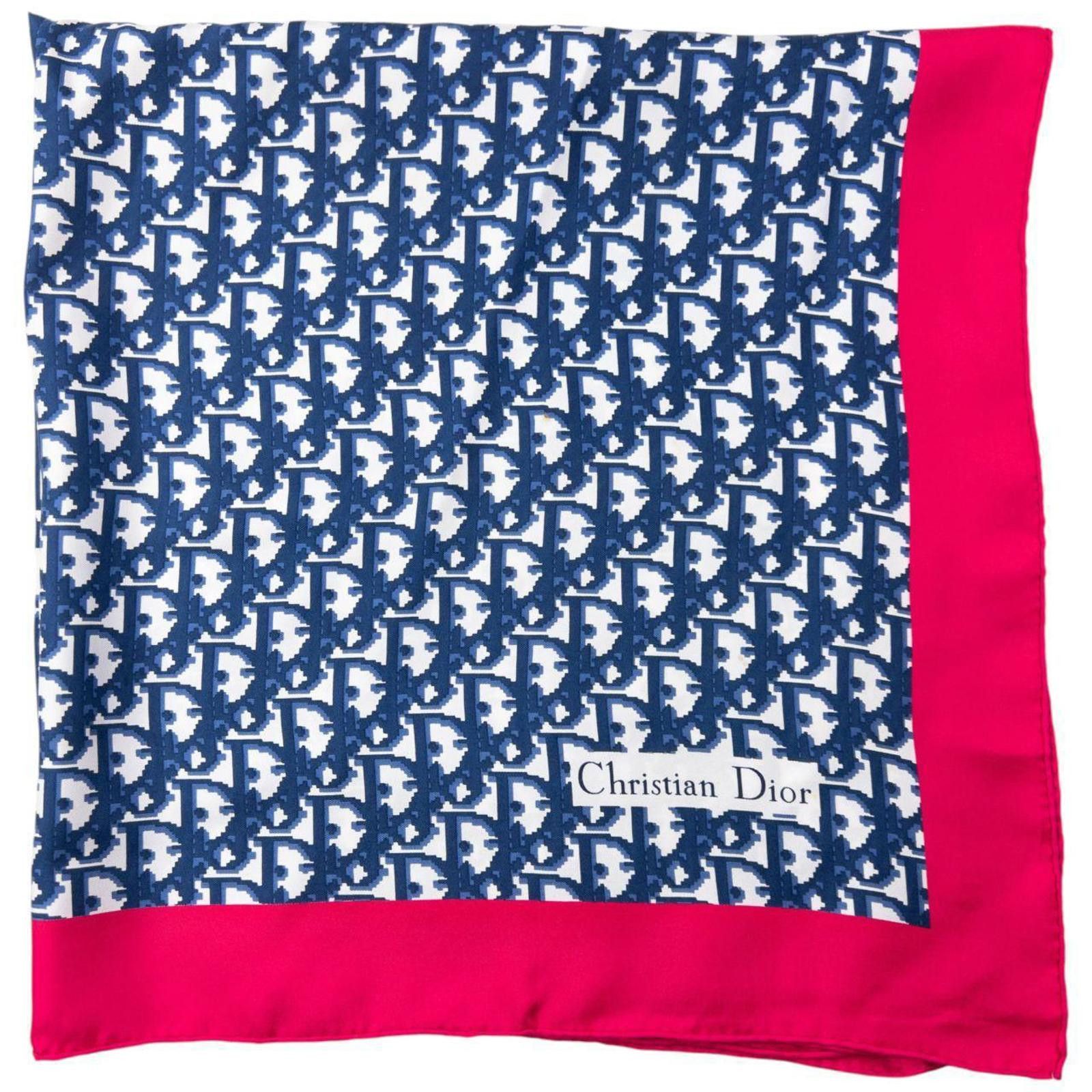 Christian Dior Monsieur Vintage 2000s Dior Monogram Pixel Silk Scarf Size ONE SIZE - 2 Thumbnail
