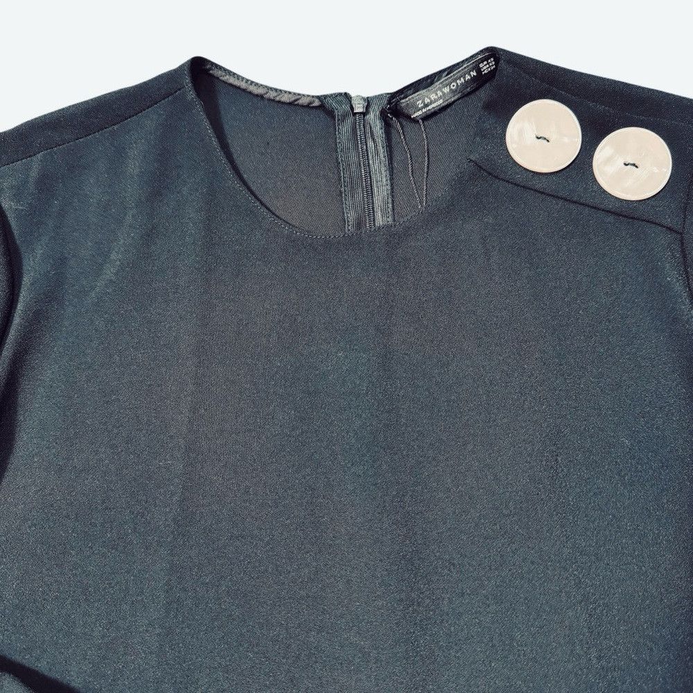 Zara NWT New Zara Black Shoulder Button Blouse Size XS Size XS / US 0-2 / IT 36-38 - 7 Thumbnail