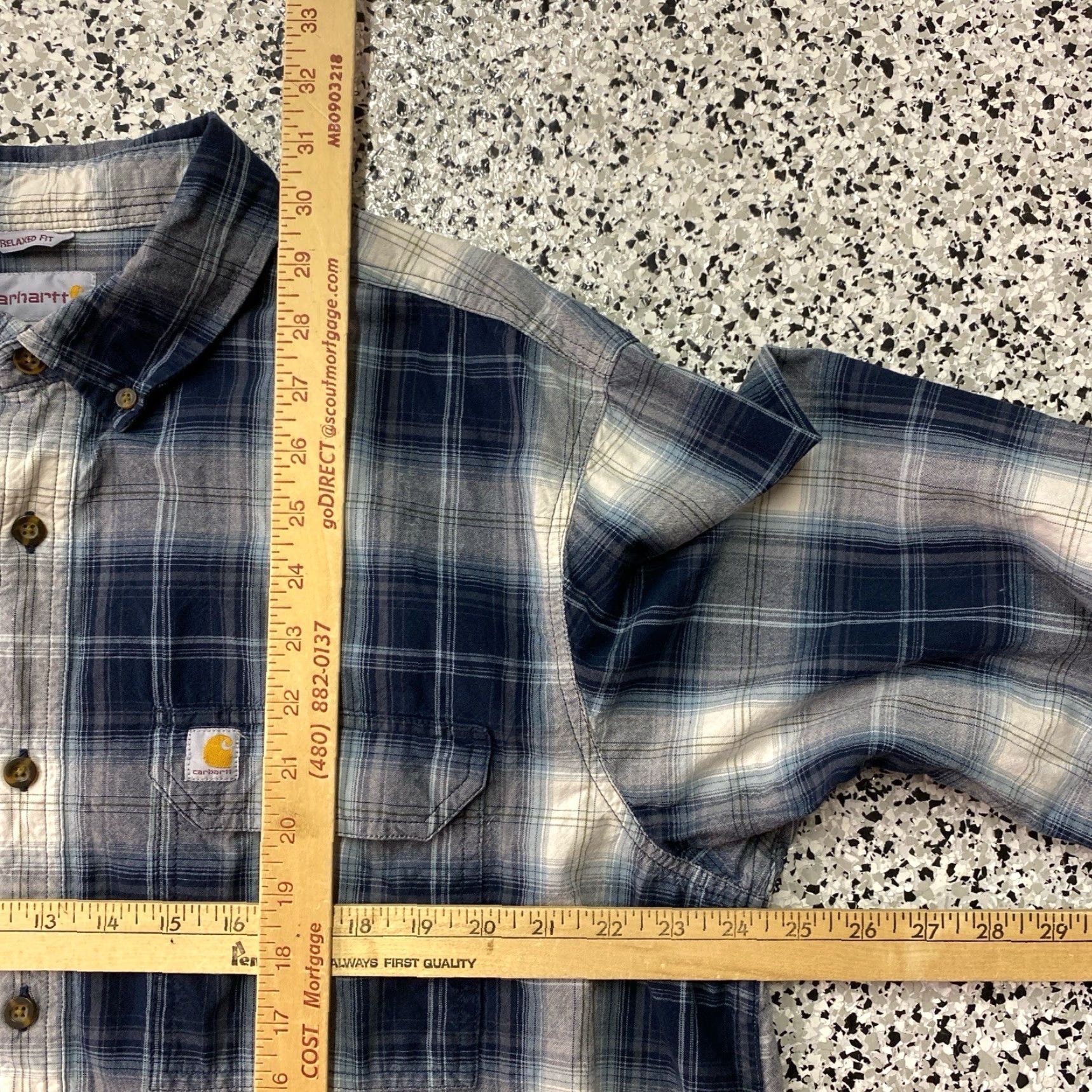 Carhartt VINTAGE Carhartt Relaxed Fit Shirt Blue Plaid Long Sleeve XL Men's Size US XL / EU 56 / 4 - 3 Thumbnail