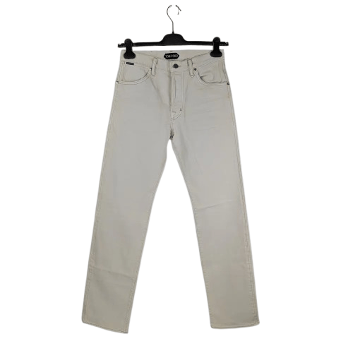 Tom Ford o1rshd1 Tapered Denim Jeans in White Size US 29 - 1 Thumbnail