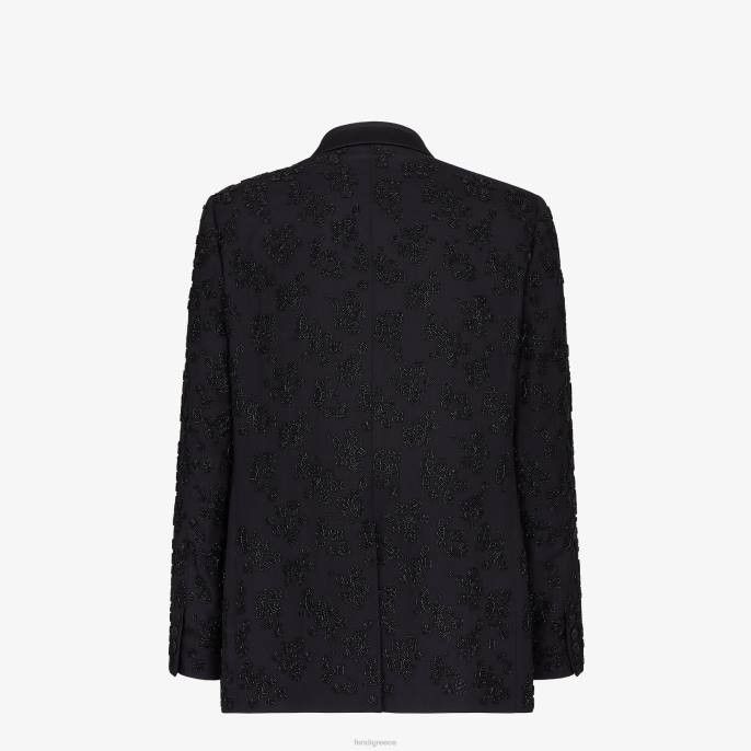 Fendi o1s1wg111224 Wool And Silk Jacket in Black Size US S / EU 44-46 / 1 - 2 Thumbnail