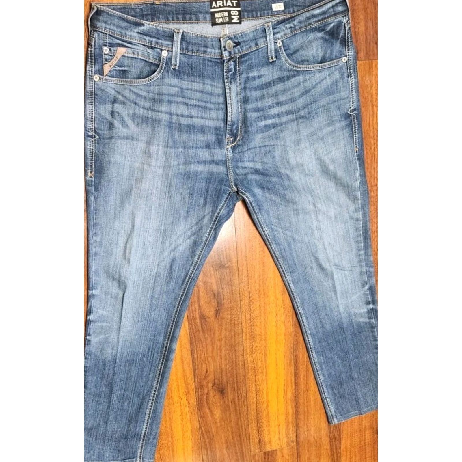 Ariat ARIAT Jeans Men Slim 40x29.5 Blue M8 Benton Modern Denim Pants 10037963 Size US 40 / EU 56 - 4 Thumbnail