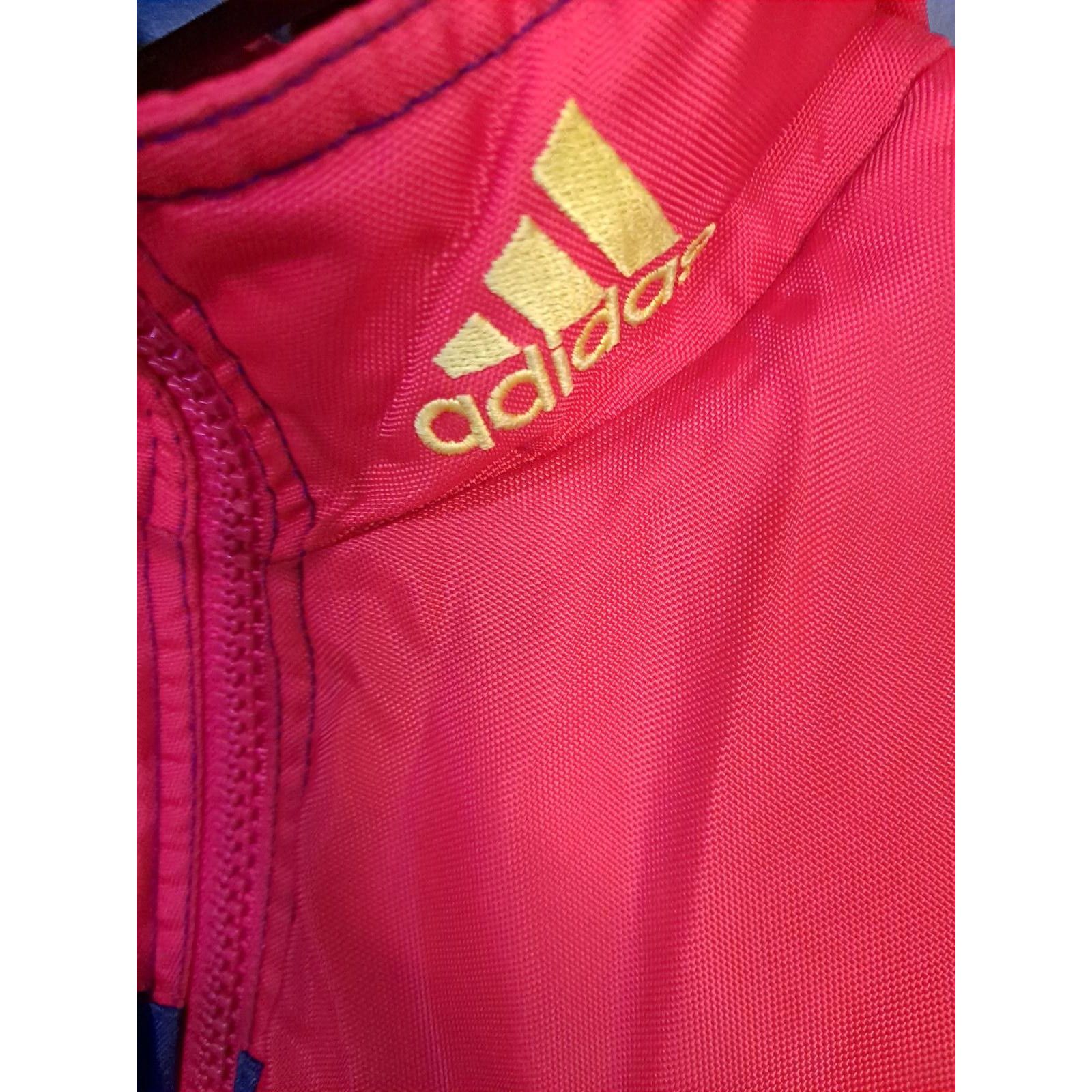 Adidas Vintage Adidas Red, Blue and Yellow Winter Puffer Coat Size Size US L / EU 52-54 / 3 - 3 Thumbnail