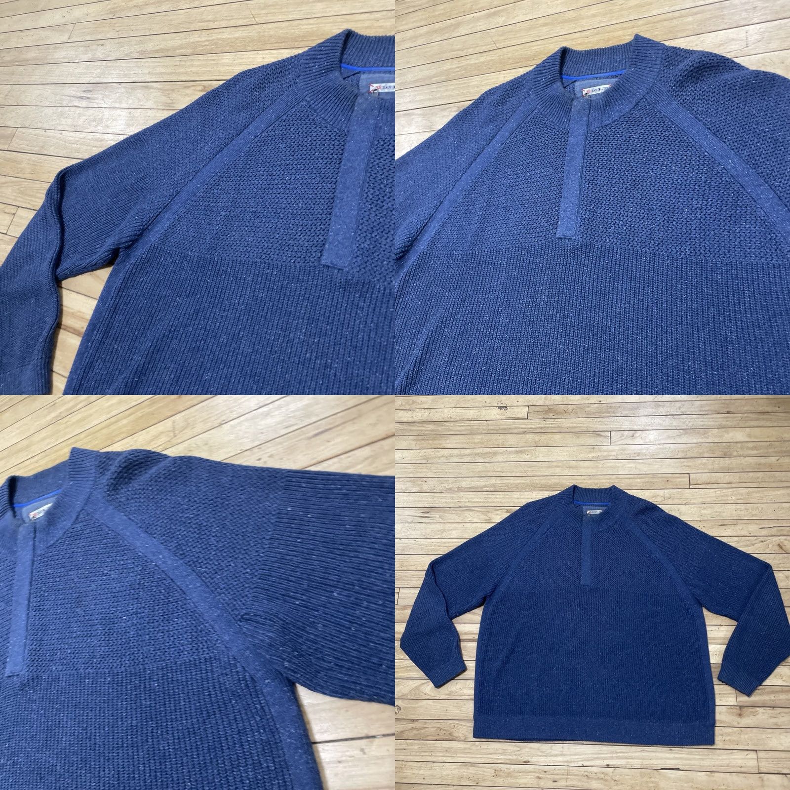 Vintage VINTAGE 32 Bar Blues Sweater Men 2XL Blue Fisherman 1/4 Zip Knit Pullover Size US XXL / EU 58 / 5 - 10 Thumbnail