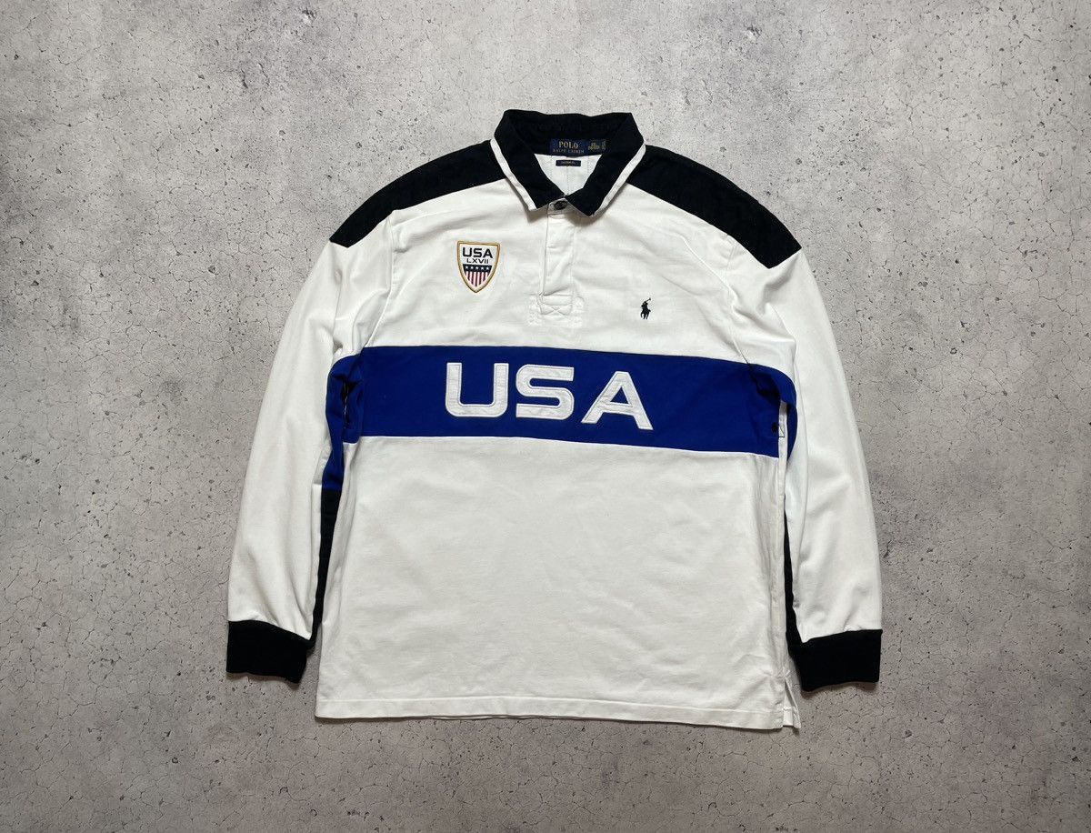 Polo Ralph Lauren Polo Ralph Lauren USA Vintage Rugby Sweatshirt #3 Big Pony Size US XXL / EU 58 / 5 - 1 Thumbnail