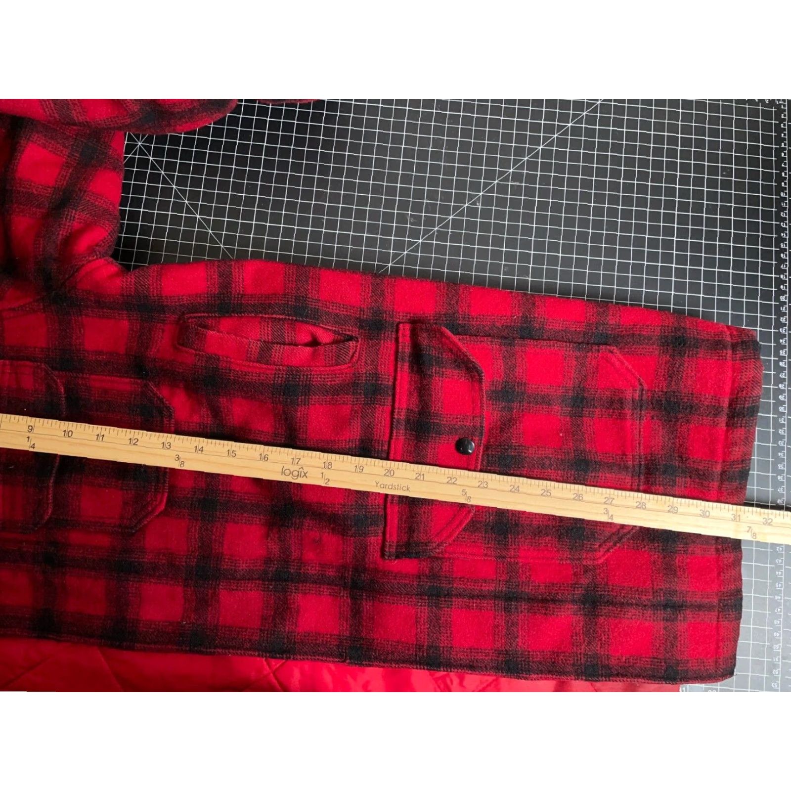 Vintage VINTAGE Woolrich Jacket Men Warmer Plaid Wool Coat 44 Red Black 80s 90s Outdoor Quilted Pockets Mens Size US S / EU 44-46 / 1 - 6 Thumbnail