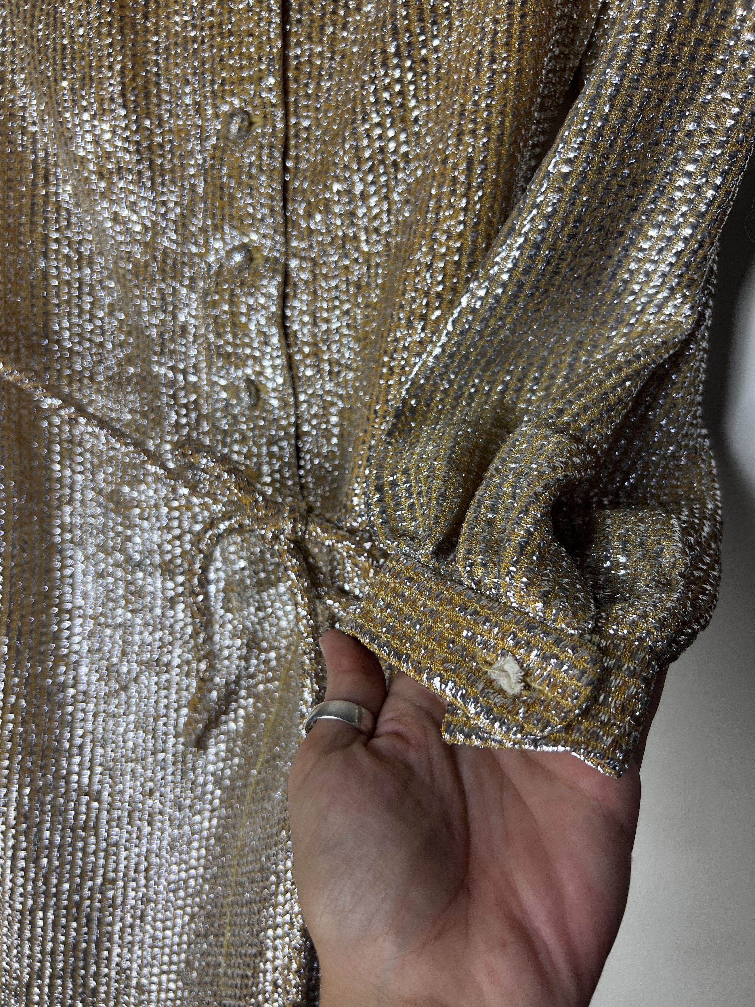 Vintage Vintage 1960's 2pcs. Parc Jr. Silver Metallic Cocktail Dress Size S / US 4 / IT 40 - 7 Thumbnail