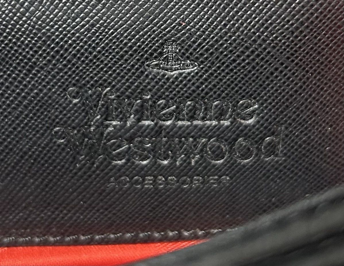 Vivienne Westwood Vivienne Westwood Black Leather Long Wallet w/ Red Interior Size ONE SIZE - 4 Thumbnail