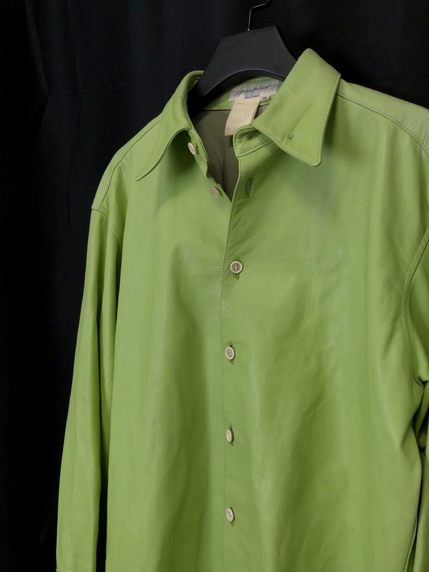 Yohji Yamamoto Yohji Yamamoto 1997AW Apple Green Leather Shirt M Size US M / EU 48-50 / 2 - 6 Thumbnail