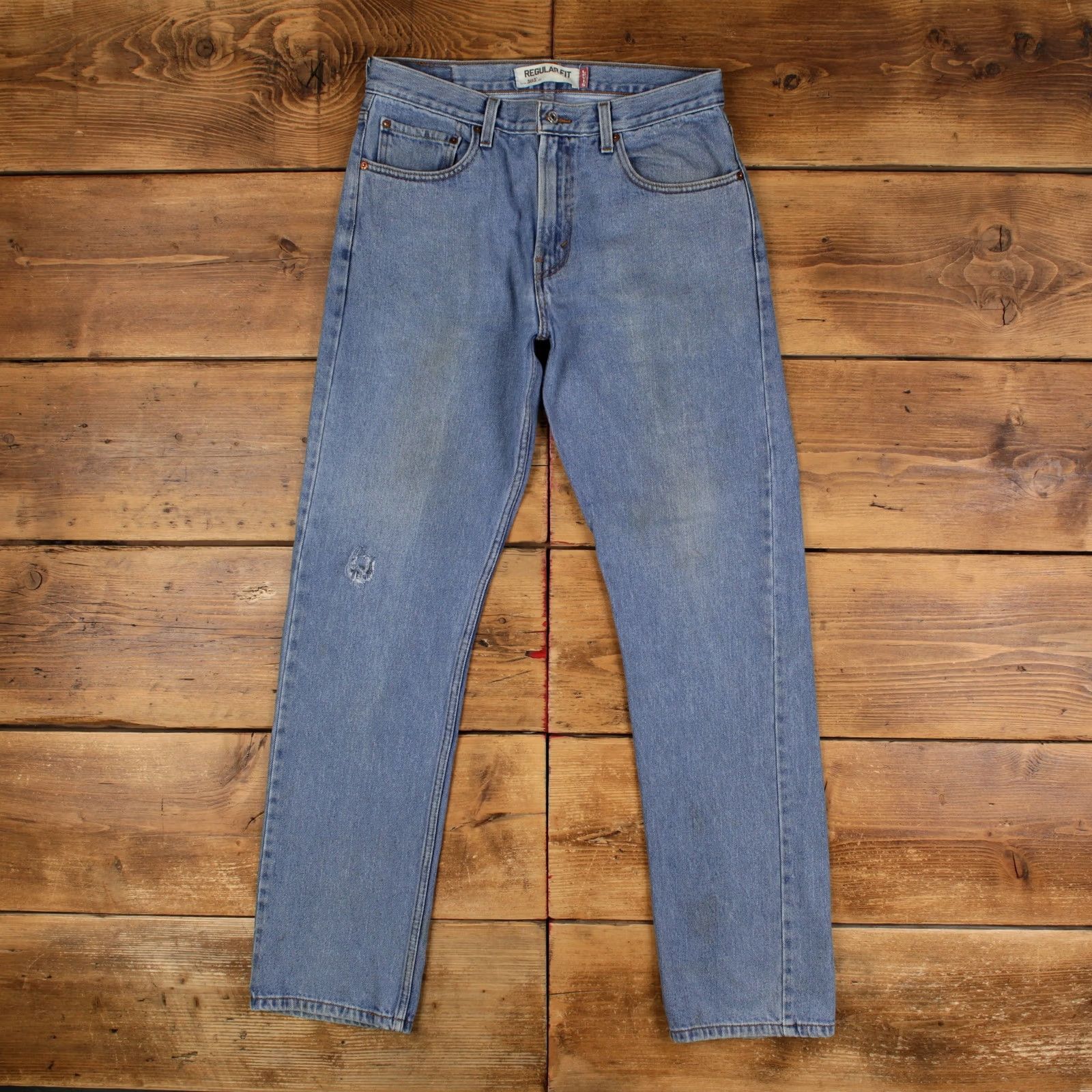 Denime VINTAGE Levis 505 Jeans 32x34 Mens Blue Regular Straight Light Stonewash Denim Size US 32 / EU 48 - 8 Thumbnail