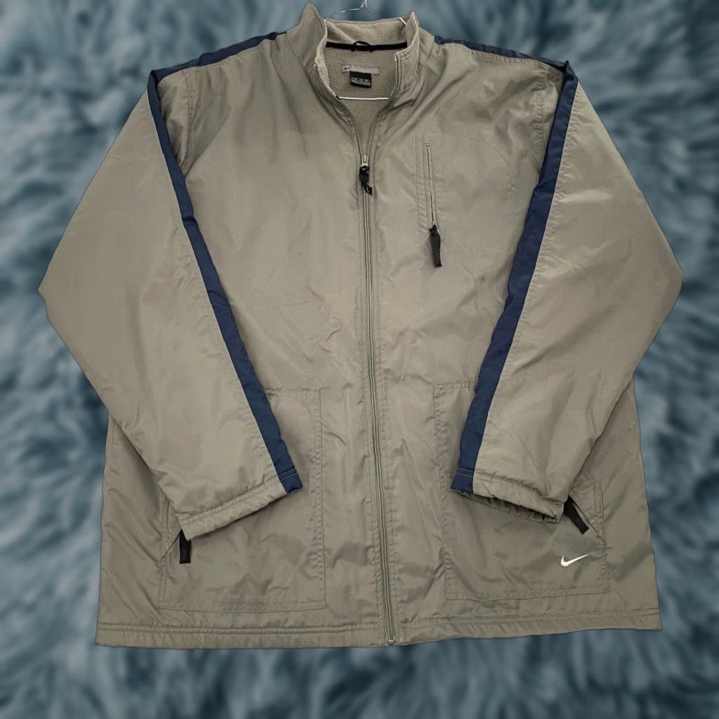 Nike VINTAGE Nike Jacket Adult 2XL Gray Full Zip Fleece Lined Mini Logo Coat Mens XXL Size US XXL / EU 58 / 5 - 1 Thumbnail